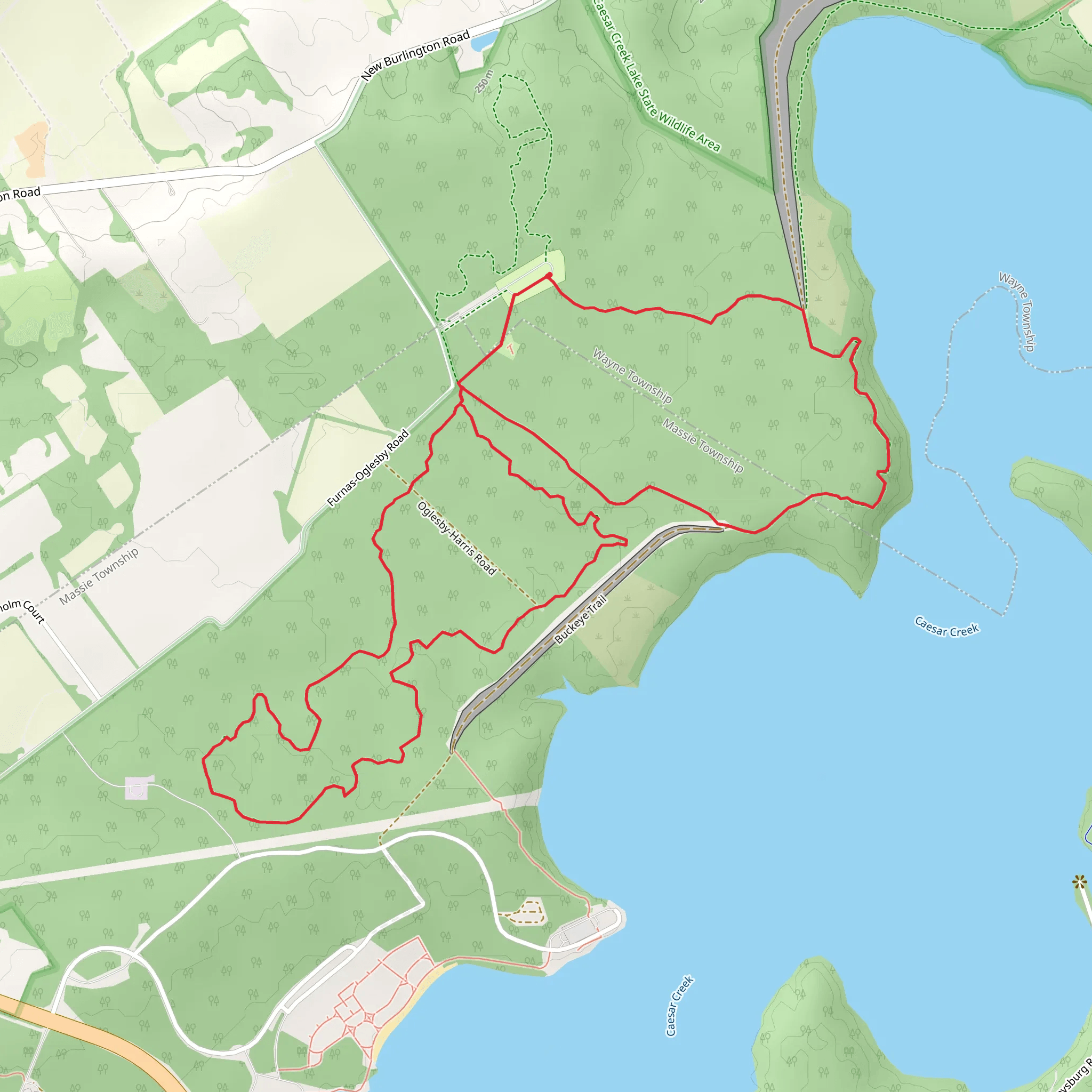 Caesar Creek Double Loop mobile static map