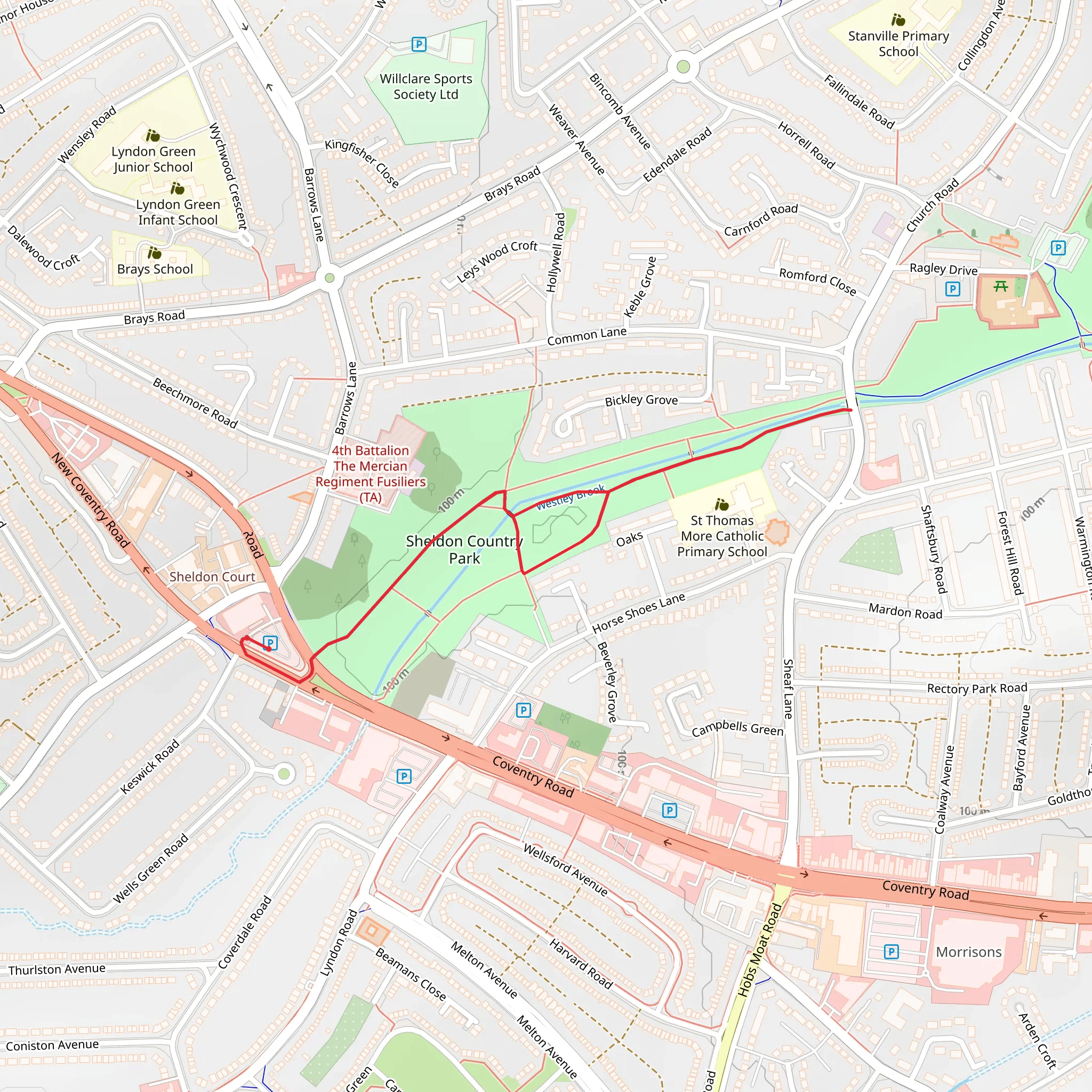 Sheldon Recreational Ground Walk mobile static map