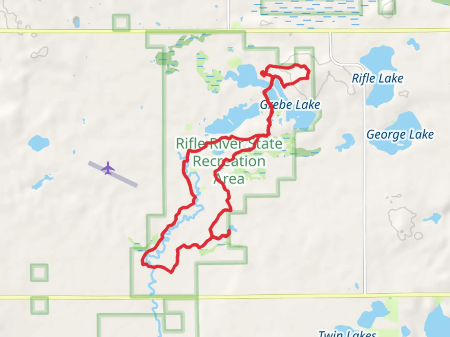 An image depicting the trail Grousehaven Lake, Lodge Lake and Lost Lake Loop and its surrounding area.