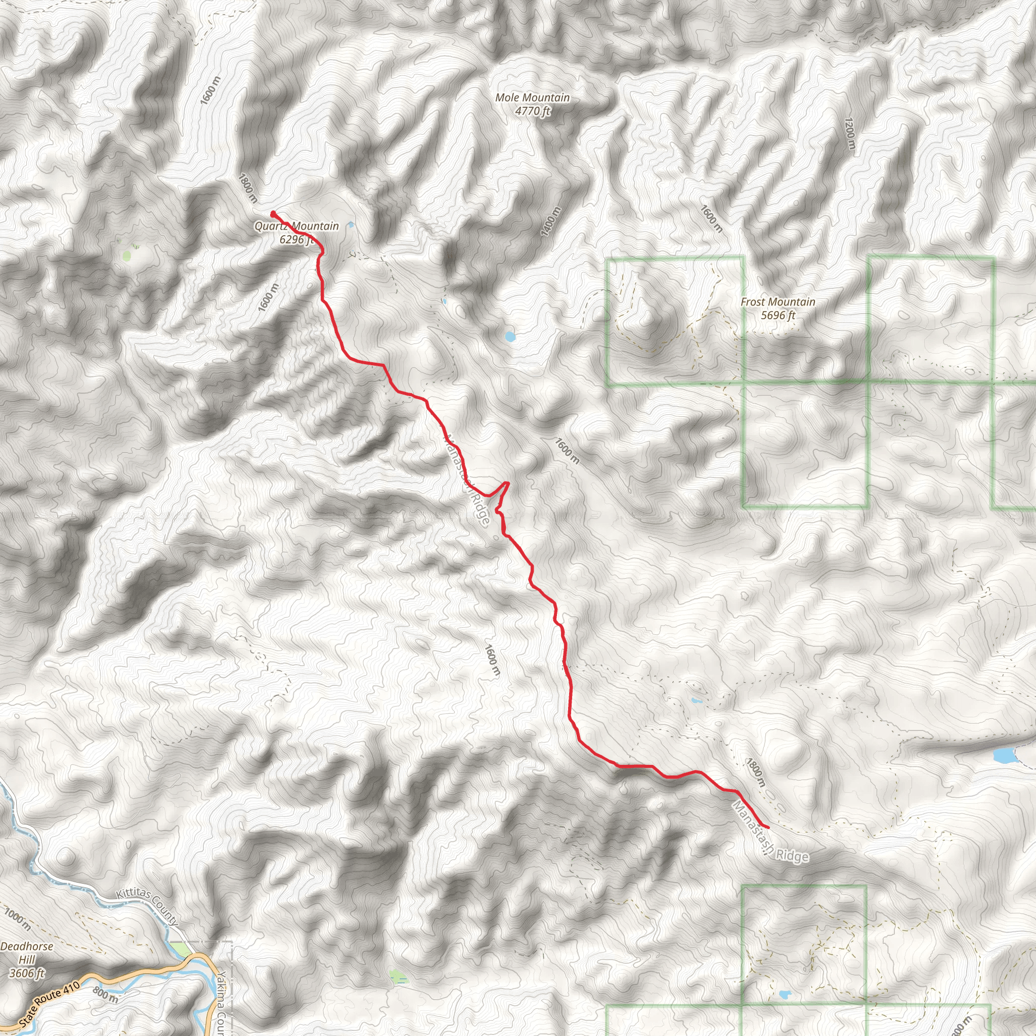 Manastash Ridge Trail mobile static map