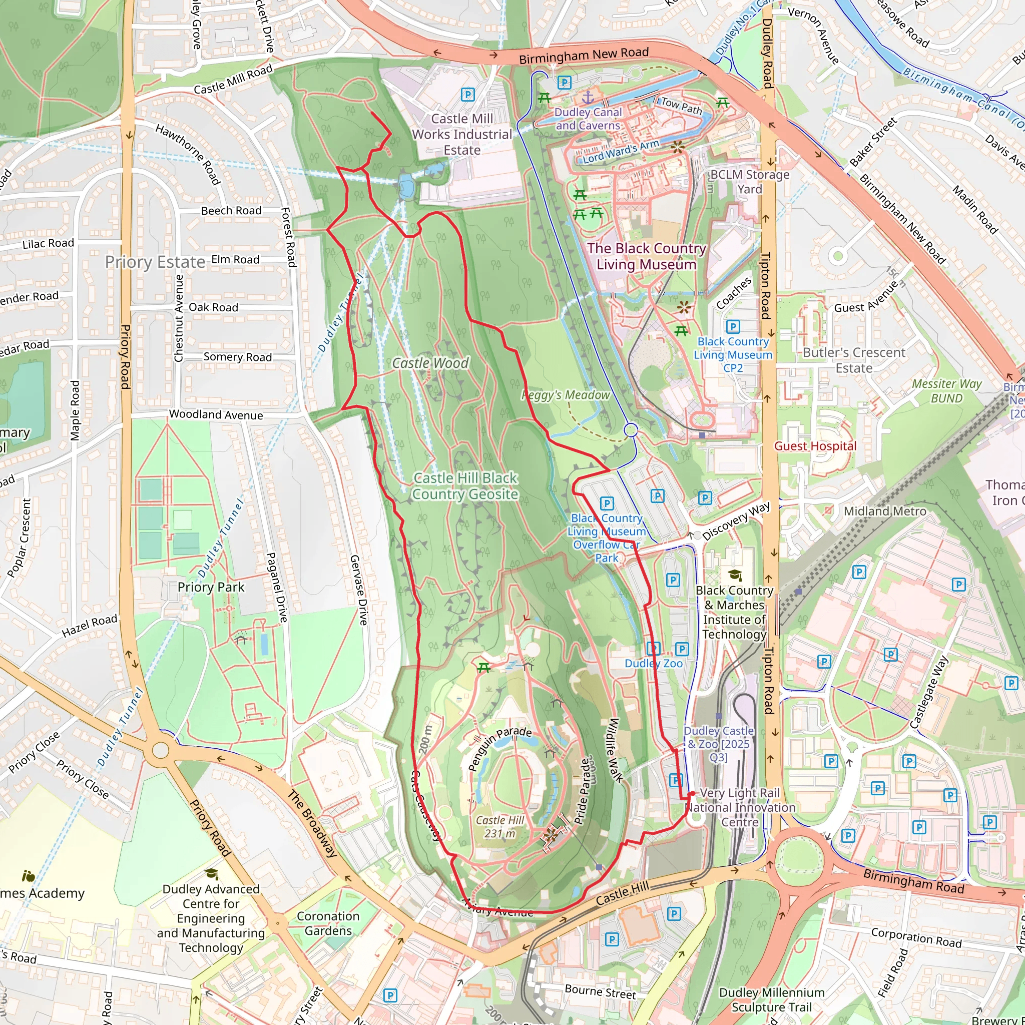 Dudley Zoo and Castle Loop mobile static map