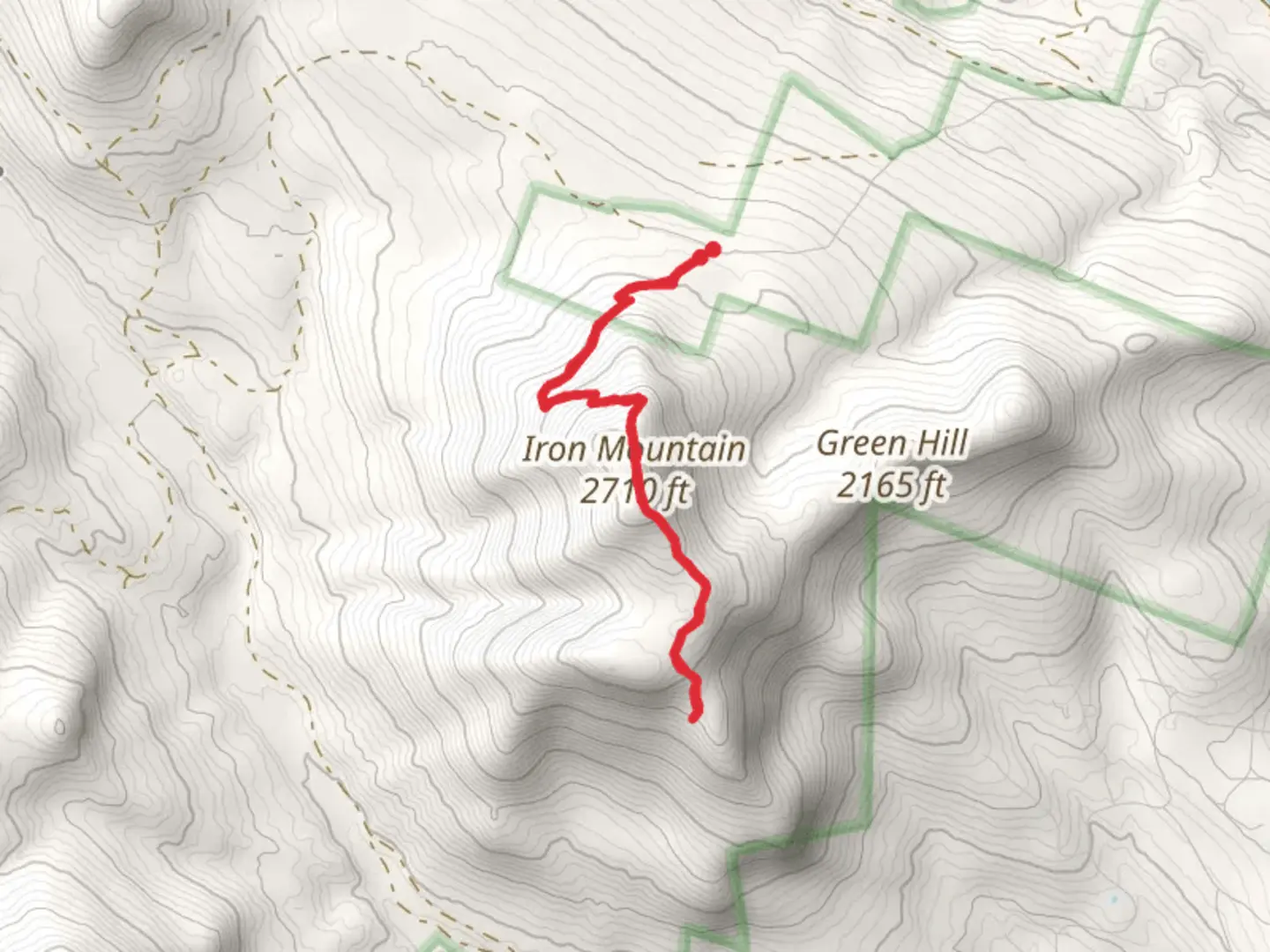 An image depicting the trail Iron Mountain Trail and its surrounding area.