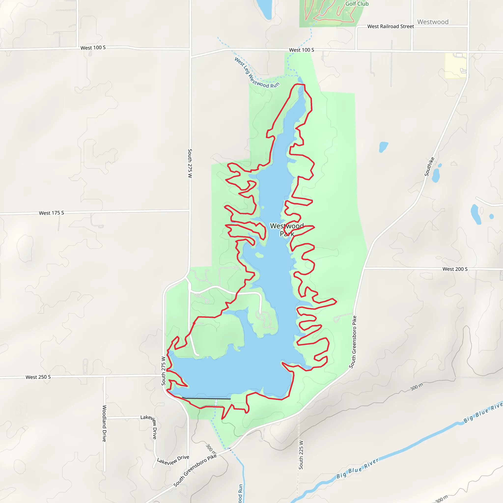 Westwood Park Loop mobile static map