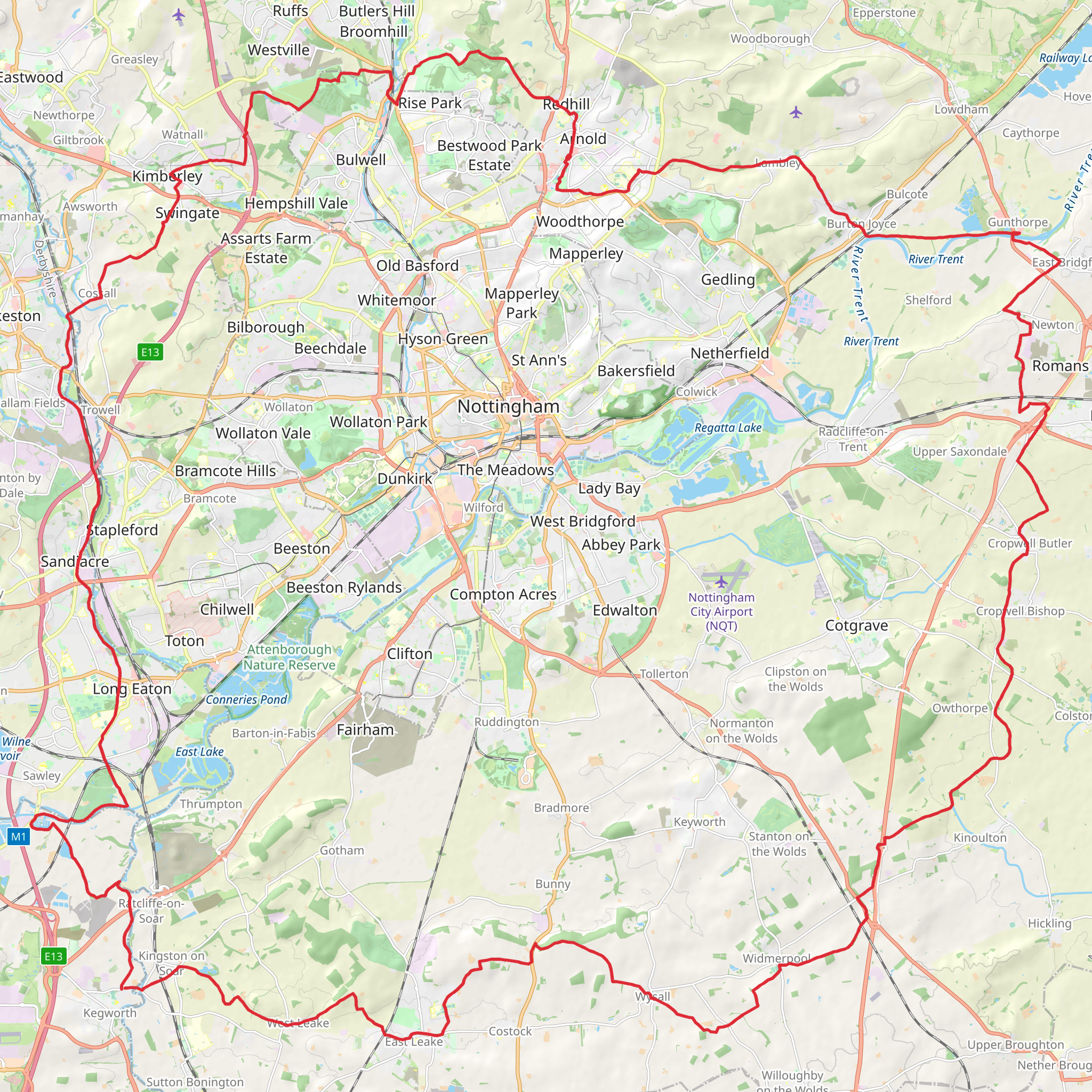 Notts Clockwalk mobile static map