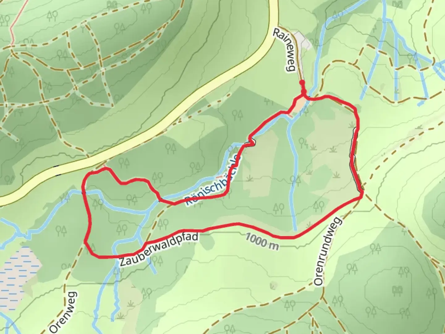 An image depicting the trail Zauberwaldpfad Loop and its surrounding area.