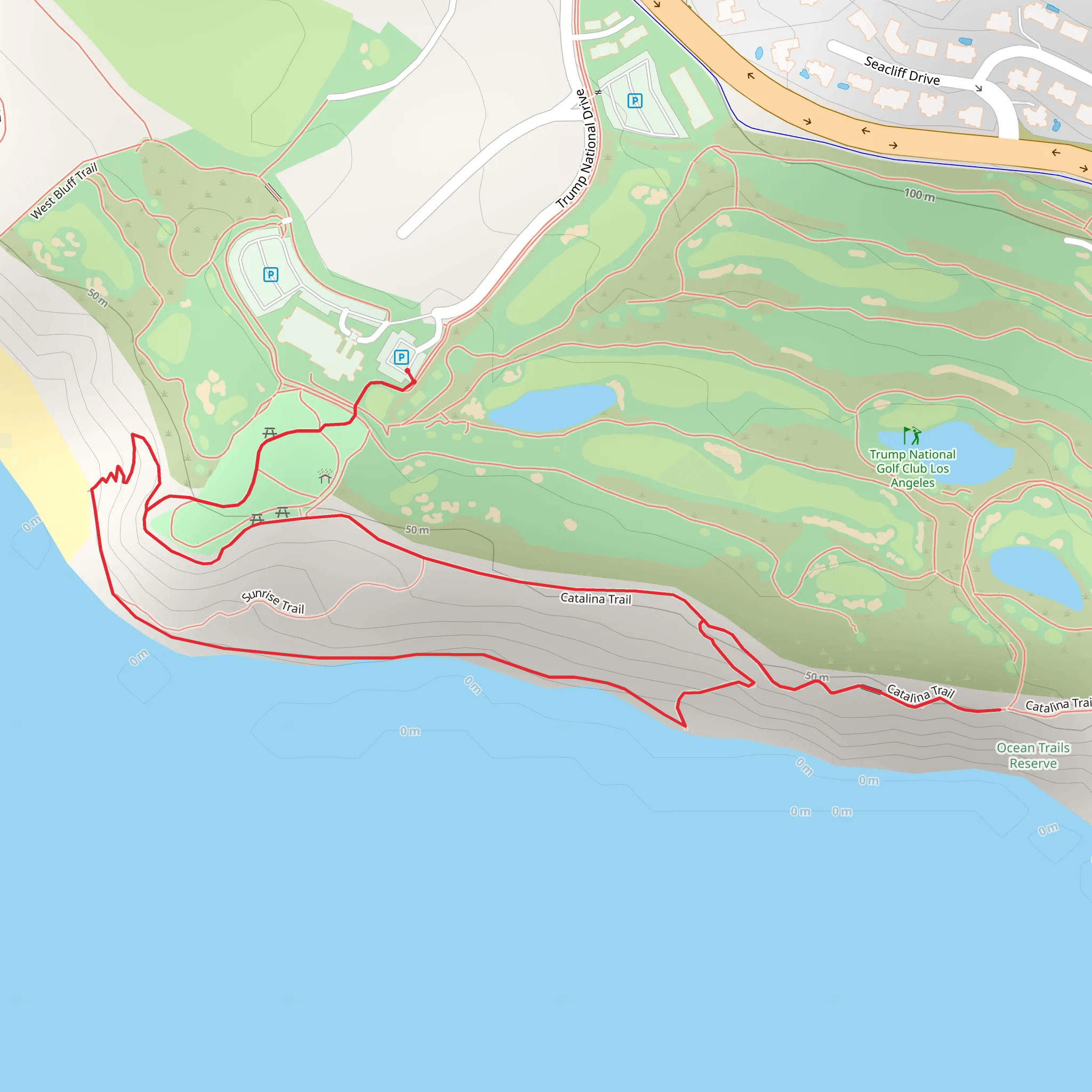 Catalina and Sunset Loop Trail - Founders Park mobile static map