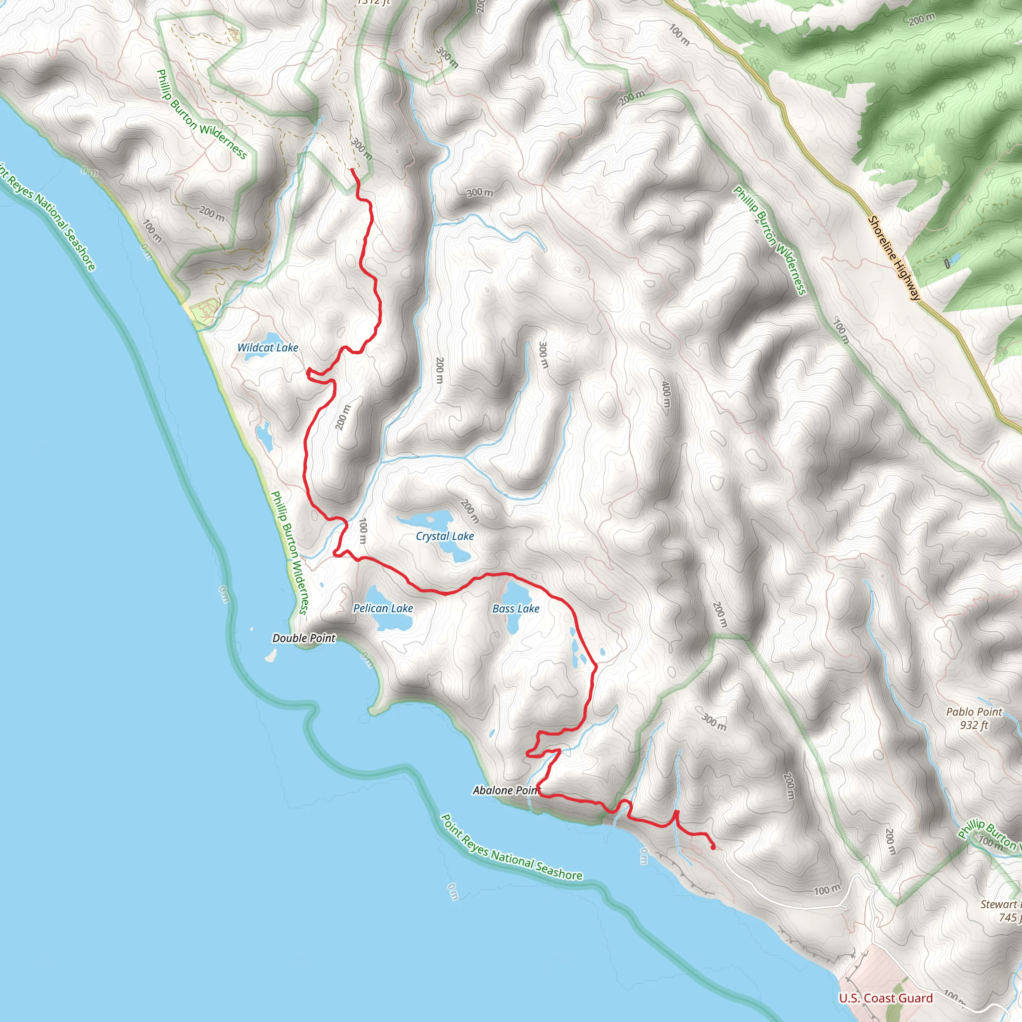 Old Out Road Trail via Coast Trail mobile static map