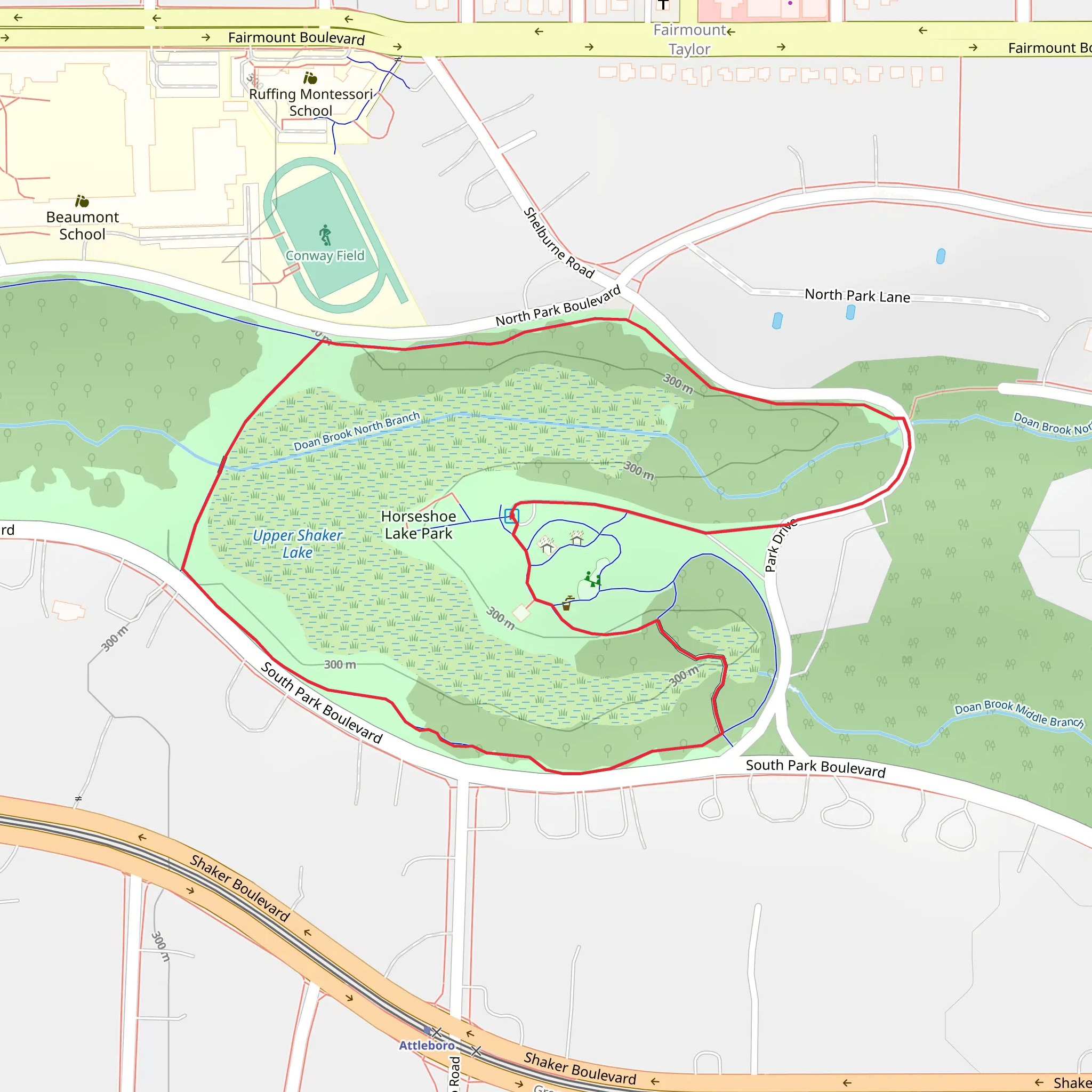Horseshoe Lake Park Loop mobile static map