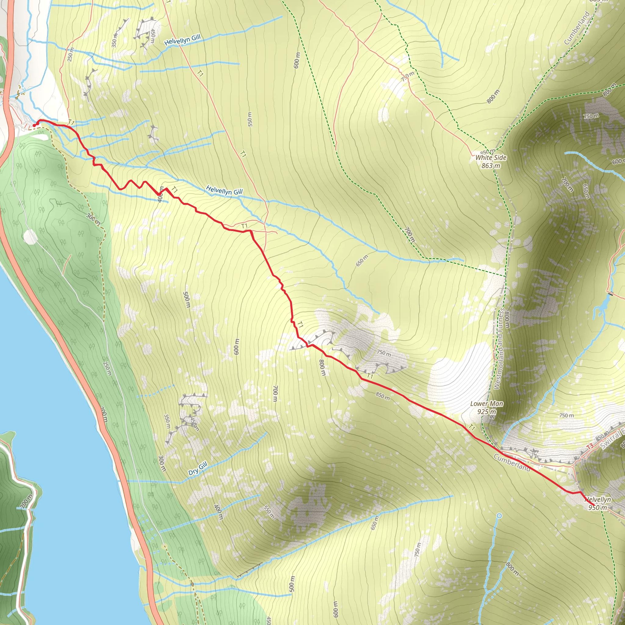Helvellyn mobile static map