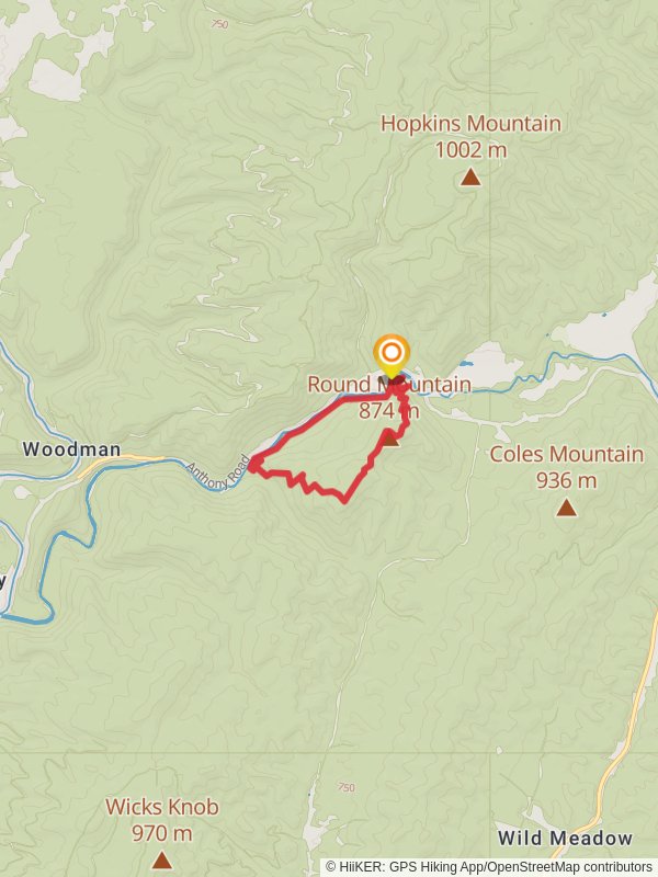 Anthony Creek and Round Mountain Loop