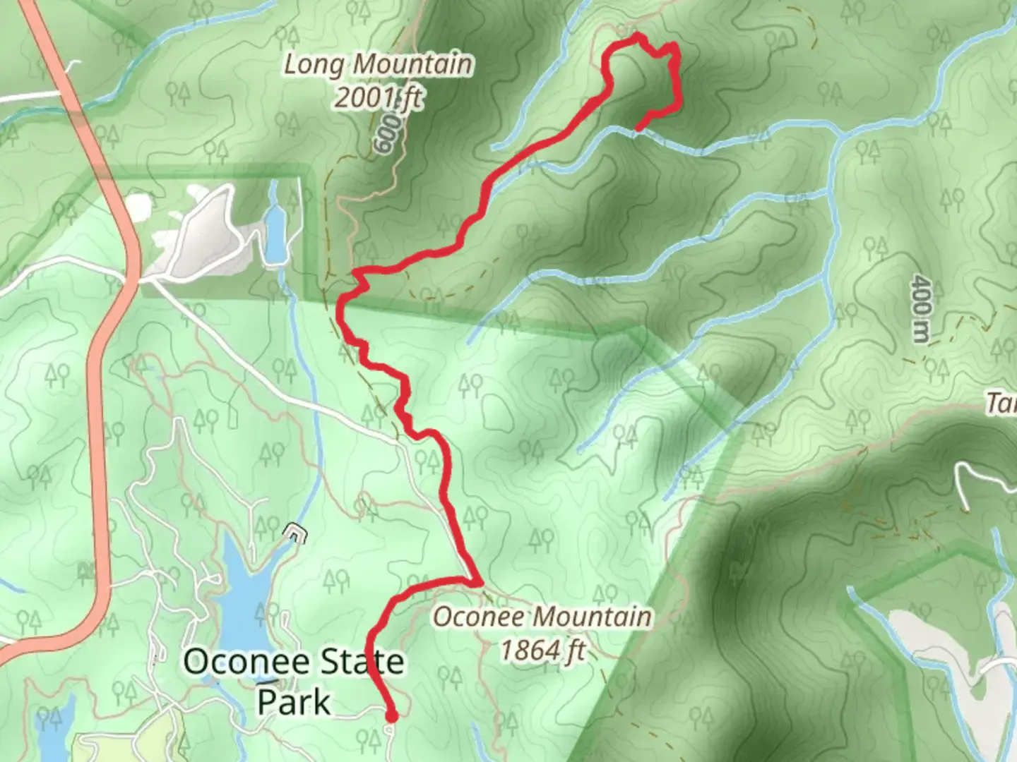 An image depicting the trail Hidden Falls and Foothills Trail and its surrounding area.