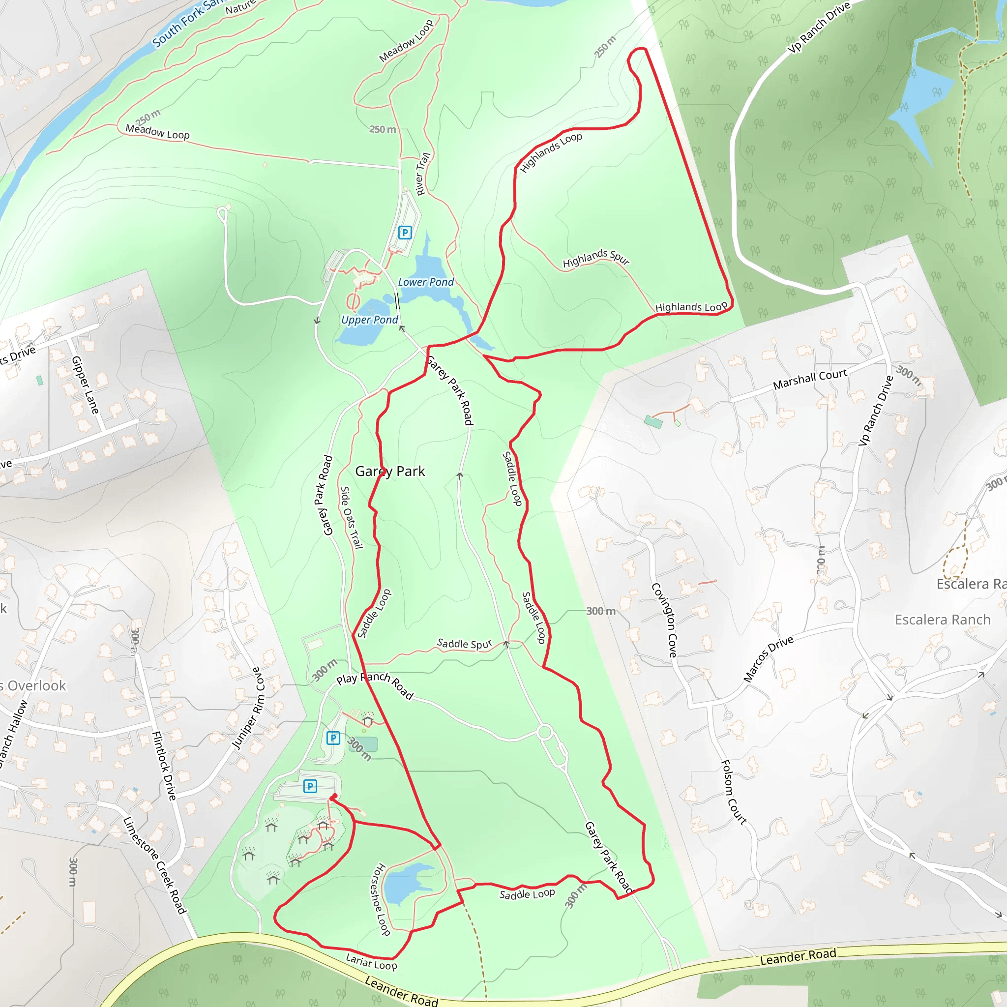 Lariat, Saddle and Highlands Loop in Garey Park mobile static map