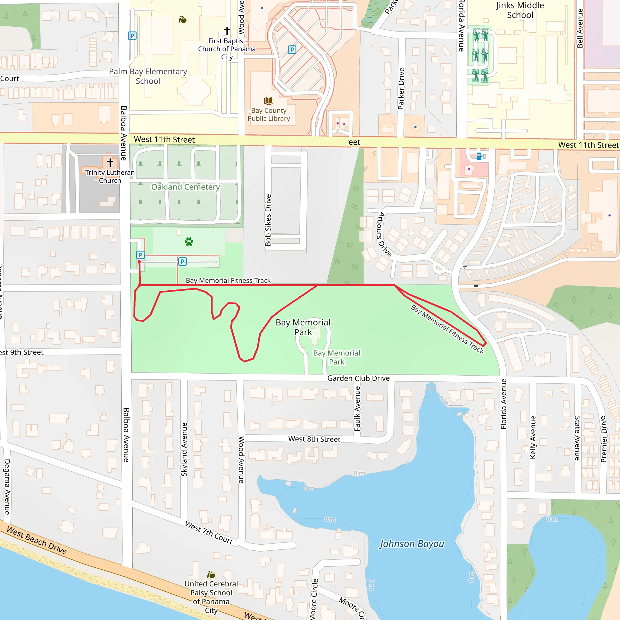 Bay Memorial Fitness Track Loop mobile static map