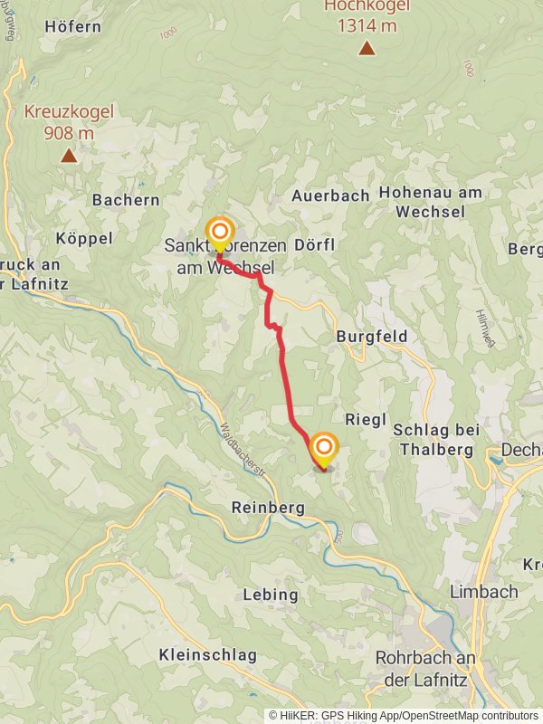 Map of Roman Forest Hike, Bezirk HartbergFürstenfeld