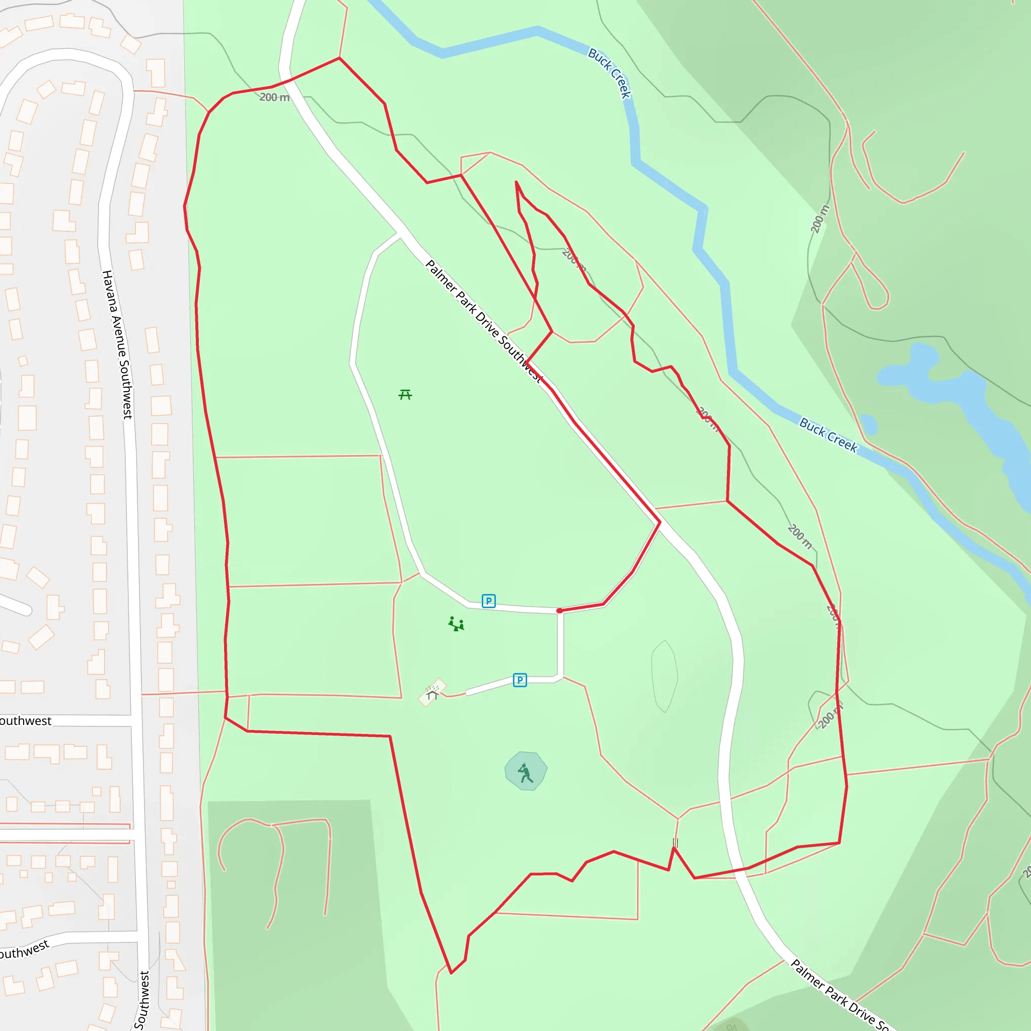 Palmer Park Drive Southwest Loop mobile static map