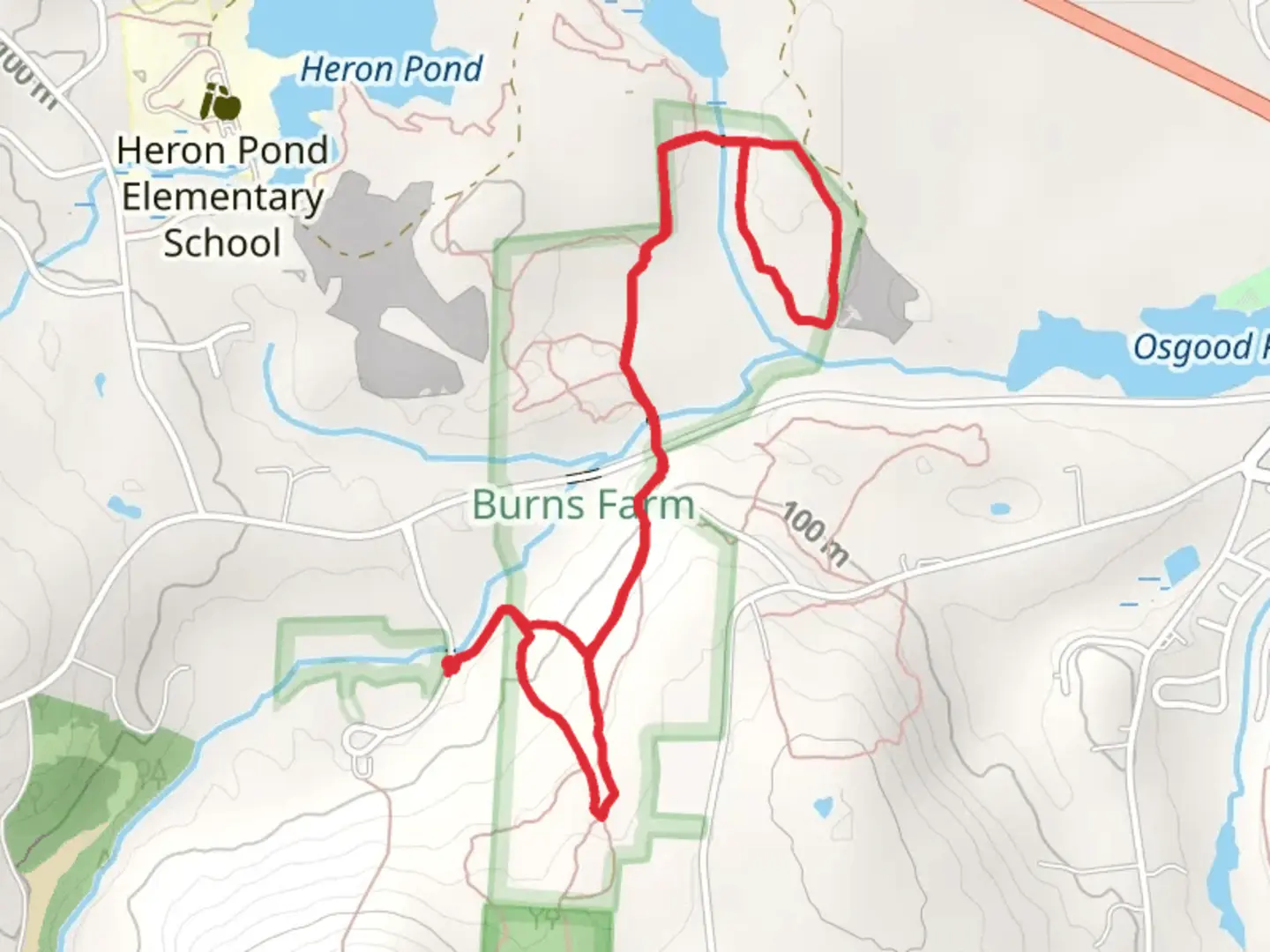 An image depicting the trail Harlan Burns Forest Loop and its surrounding area.