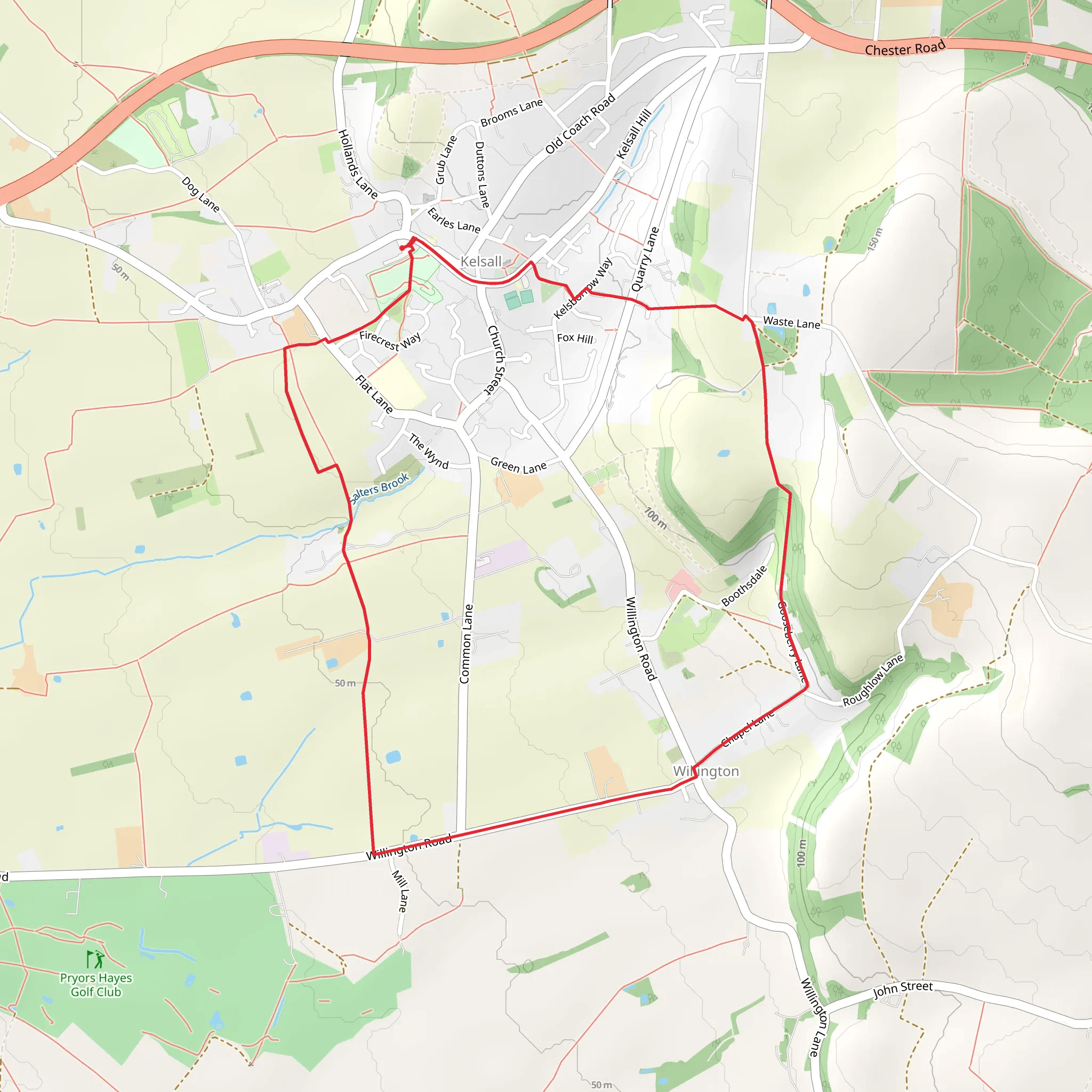 Boothsdale and Kelsall Loop mobile static map