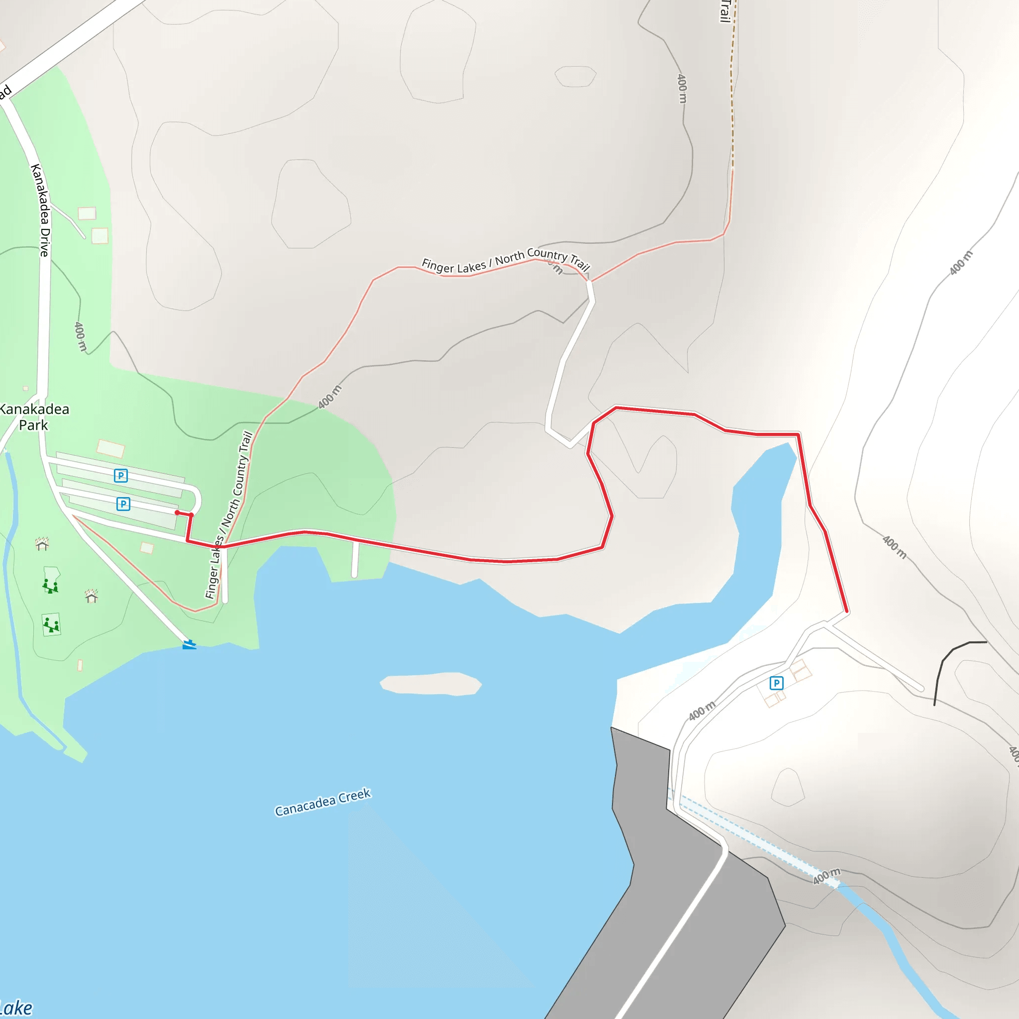 Almond Dam trail mobile static map