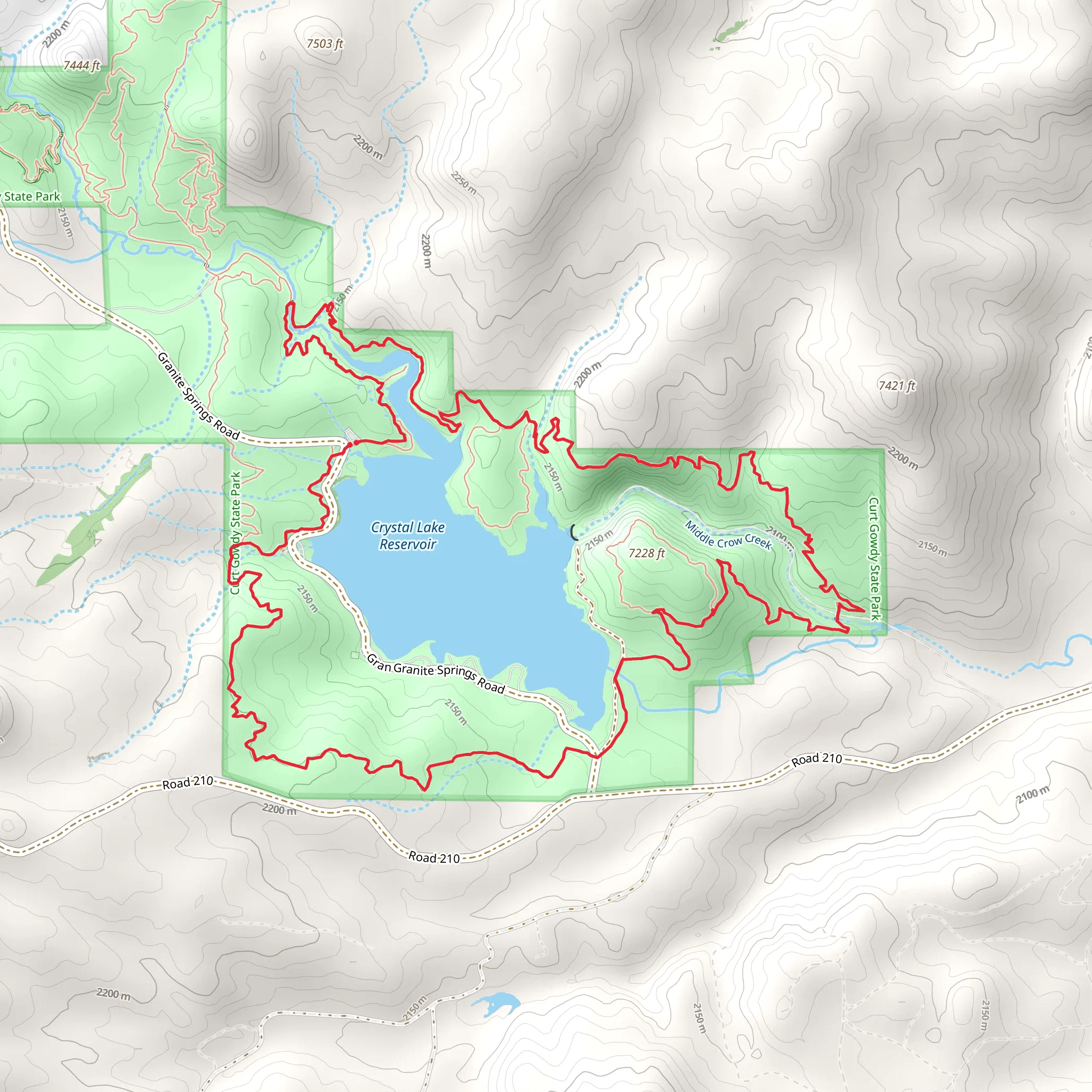 Canyons and Crystal Ridge Loop - Crystal Lake Reservoir mobile static map