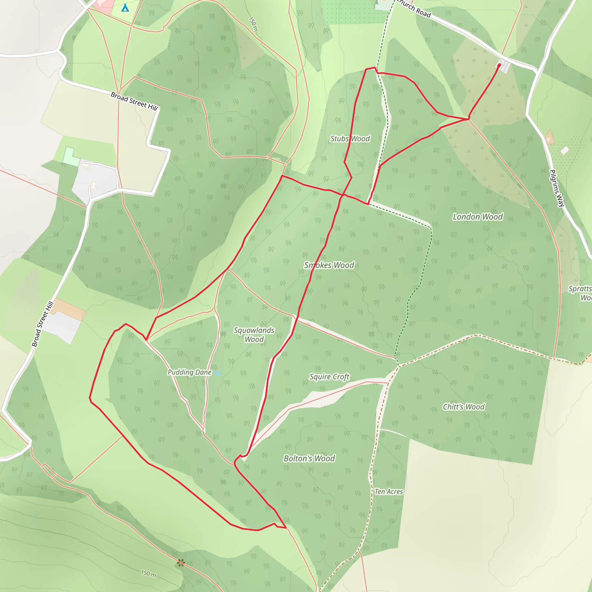 Stubs, Smokes and Squawlands Wood Loop mobile static map