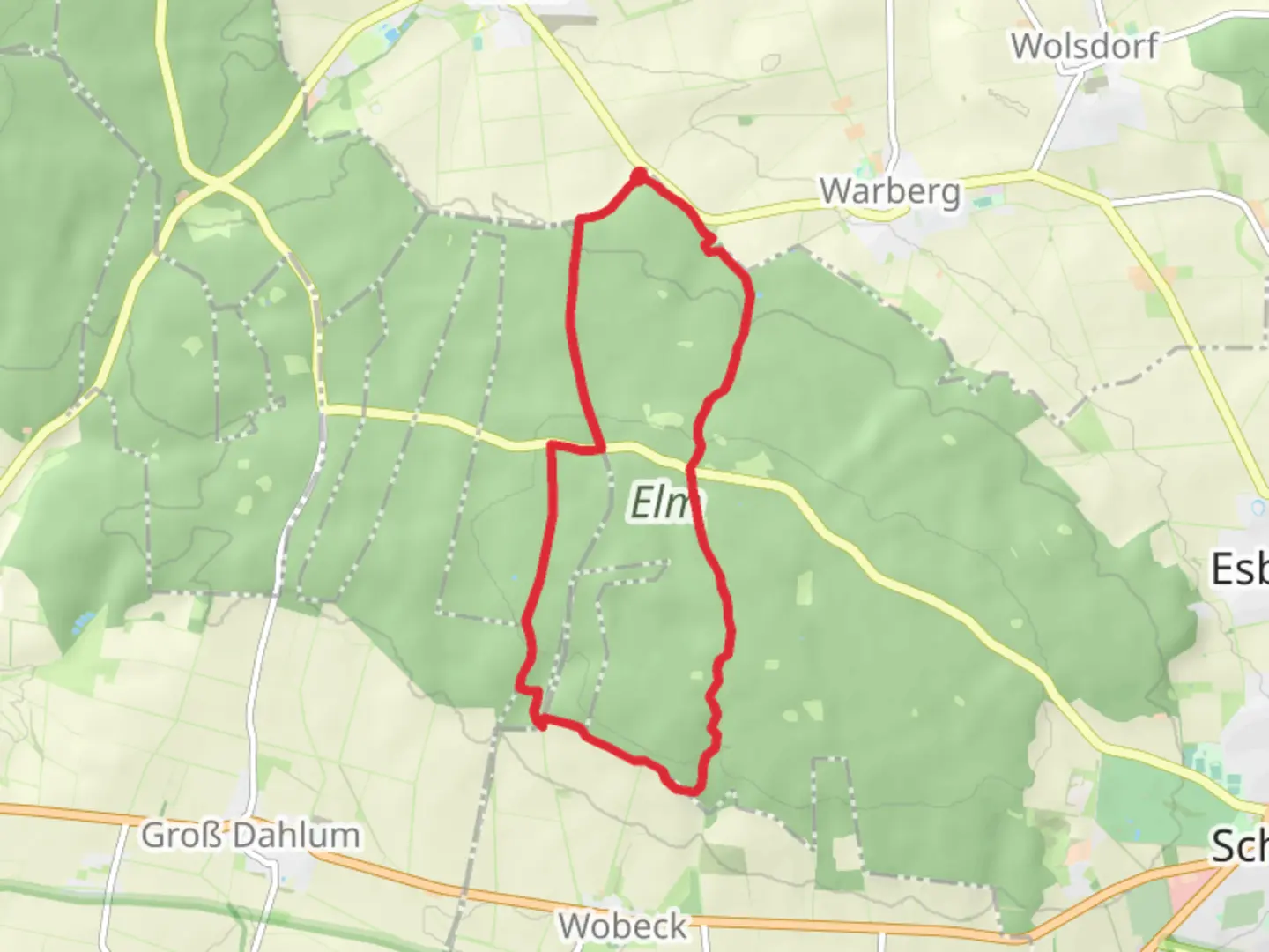 An image depicting the trail Elm Rundwandweweg Loop and its surrounding area.