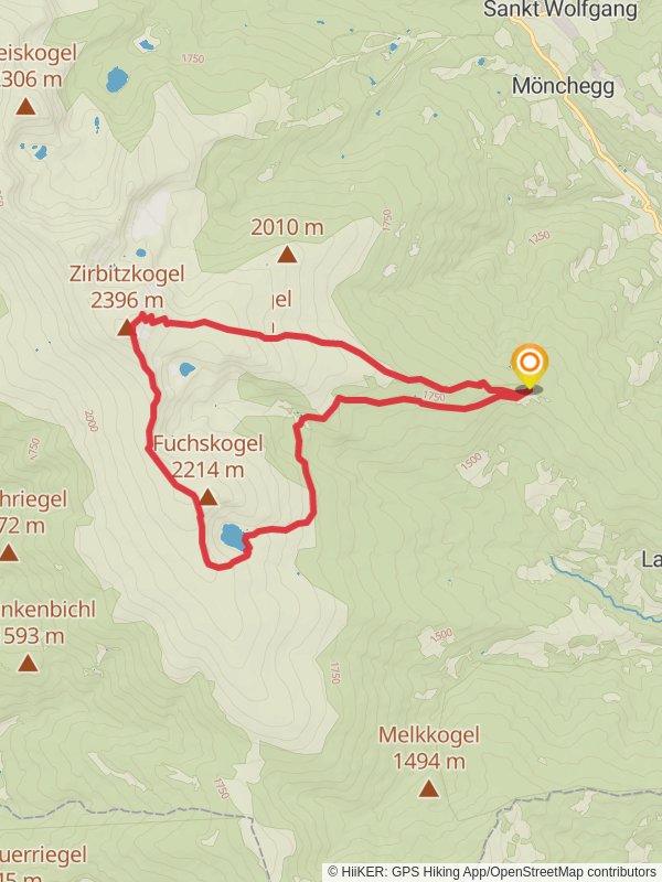 Waldheimhütte Hut to Zirbitzkogel mobile static map