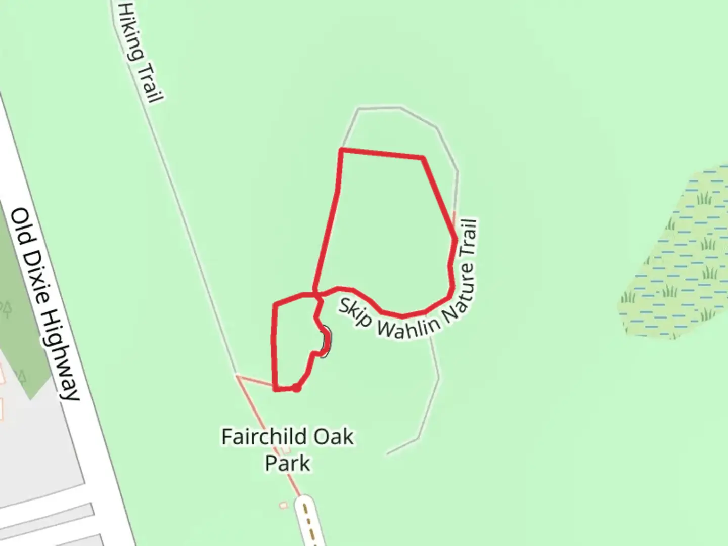 An image depicting the trail Skip Wahlin Nature Loop Trail and its surrounding area.