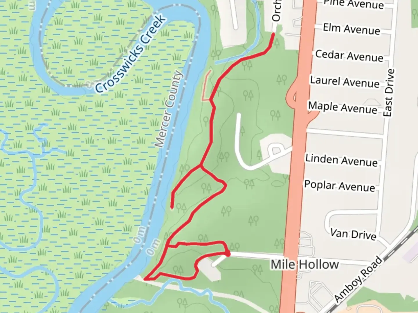 An image depicting the trail Crosswicks Creek Walk and its surrounding area.