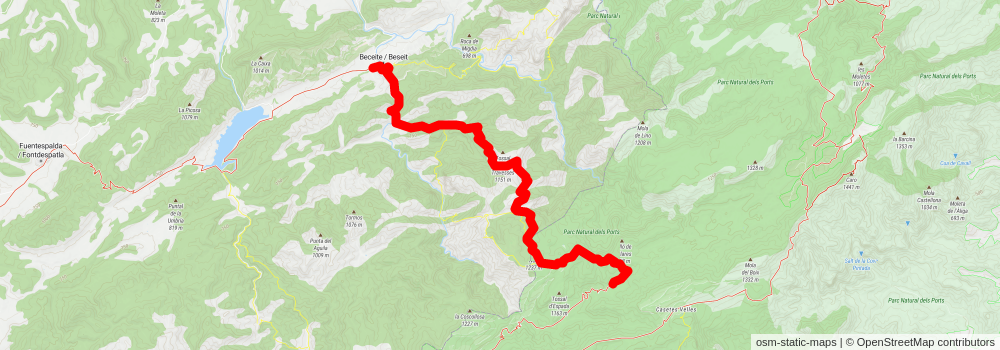 GR 8 Aragón stage 2 Map