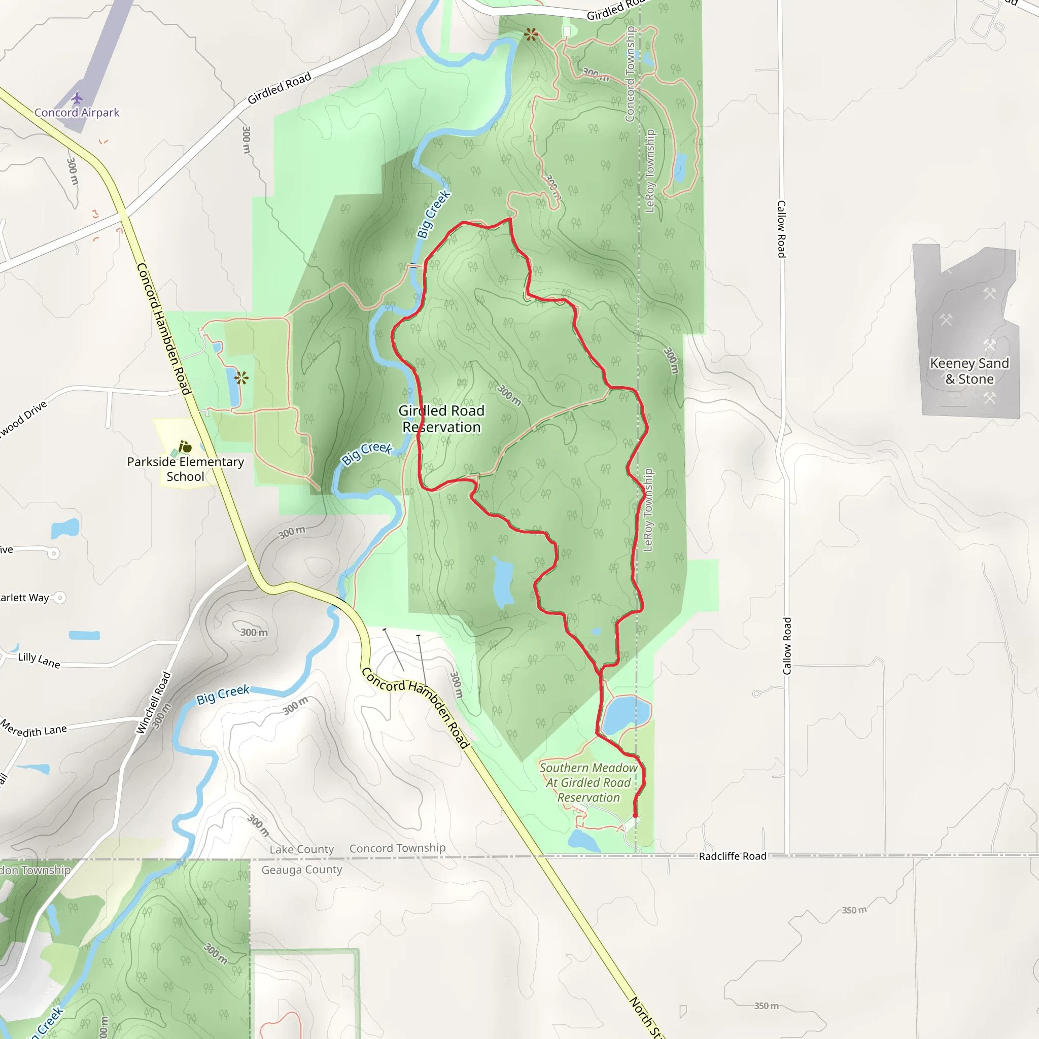 Oak Leaf Loop Trail mobile static map