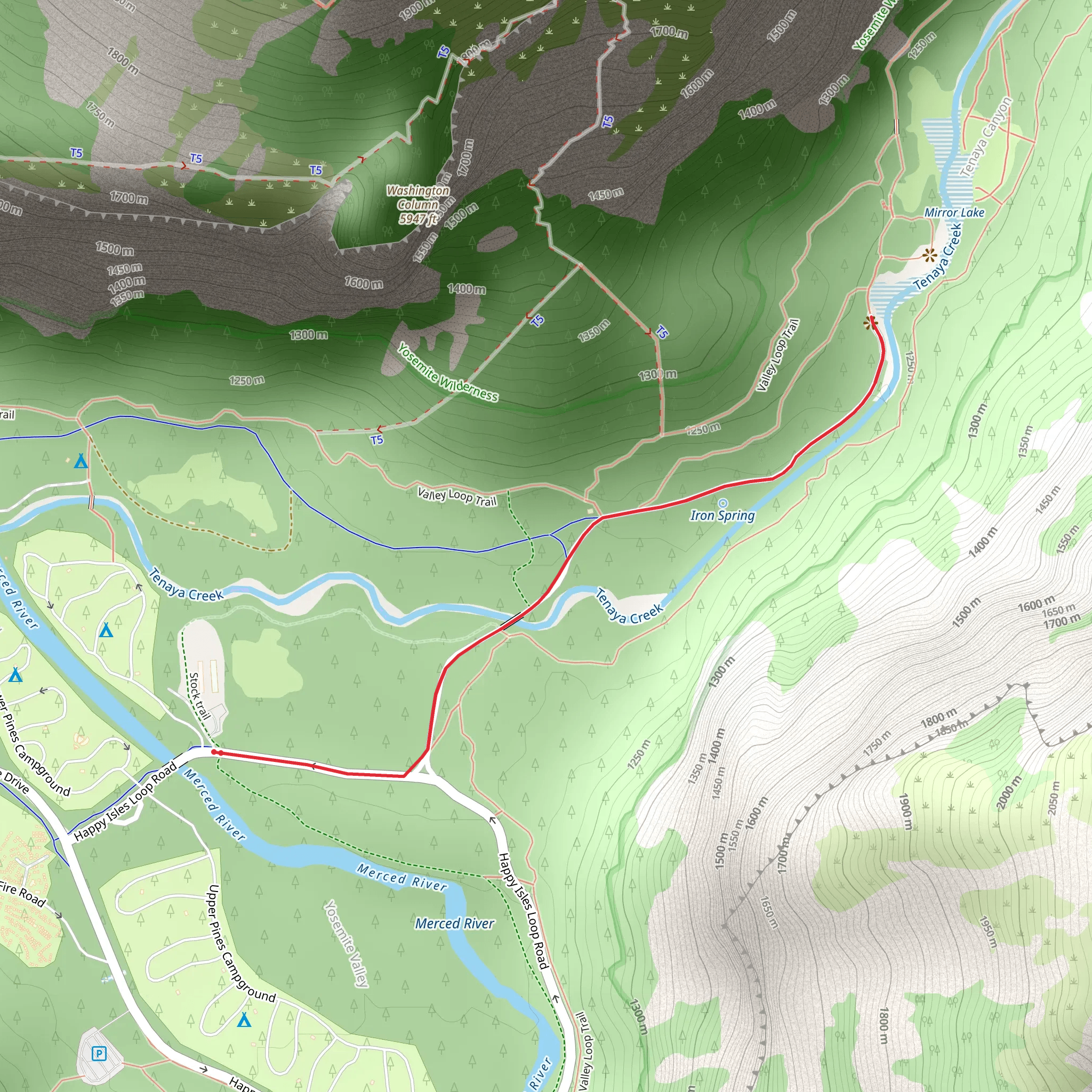 Lower Mirror Lake mobile static map