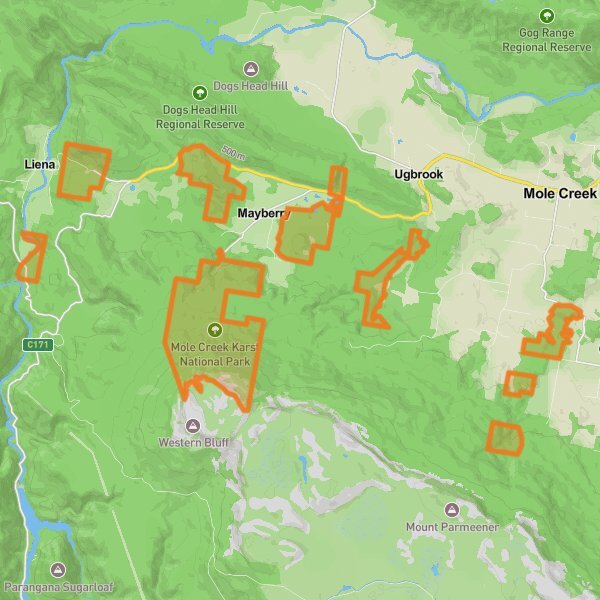 Mole Creek Karst National Park mobile static map
