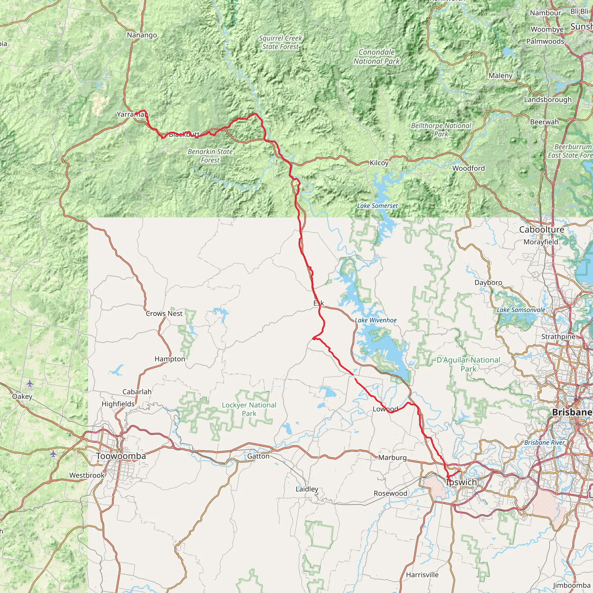 Brisbane Valley Rail Trail mobile static map