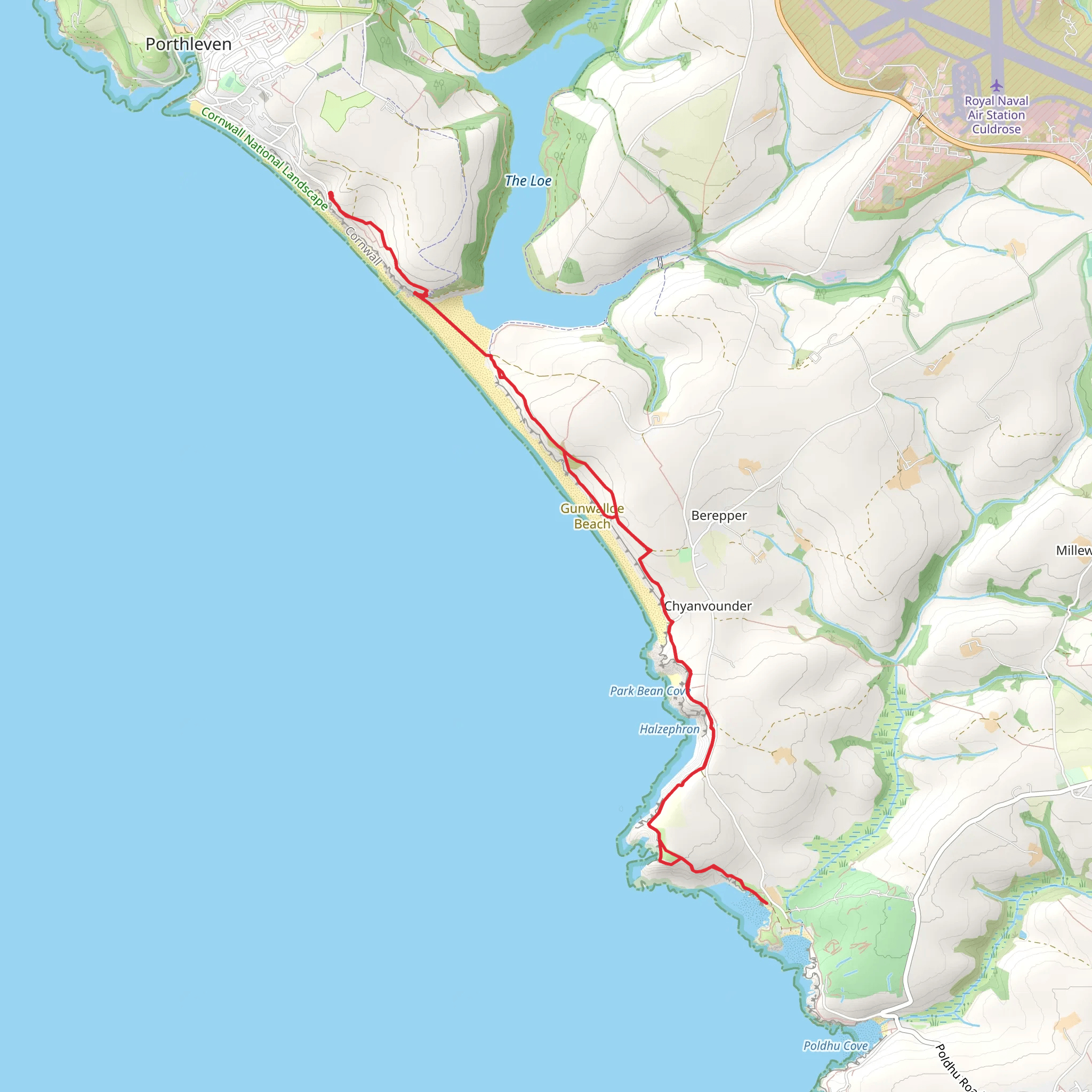 Loe Bar and Dollar Cove via SWCP mobile static map