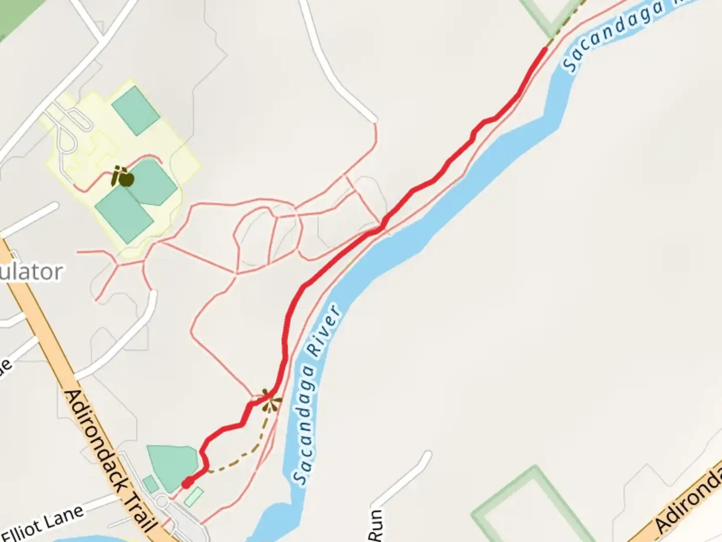 An image depicting the trail Sacandaga Pathway and its surrounding area.