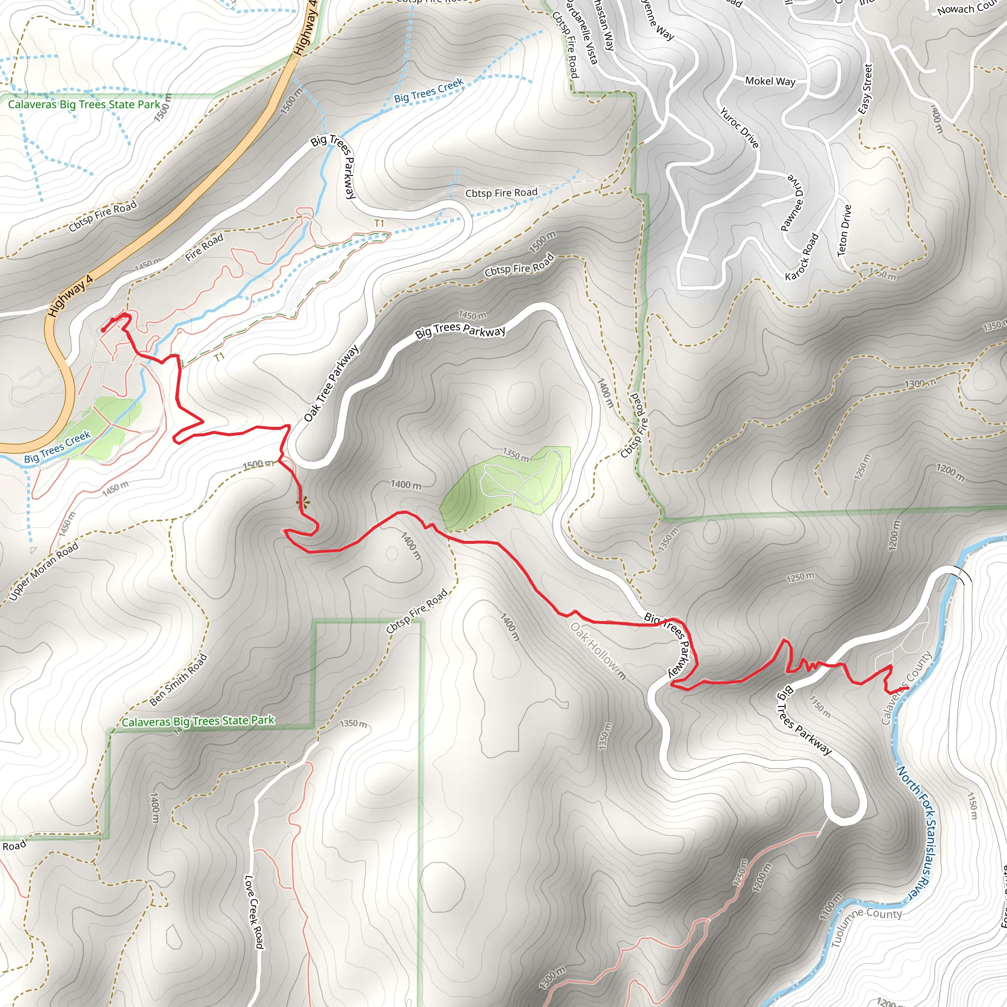 North Fork Stanislaus River via North Grove Trail mobile static map