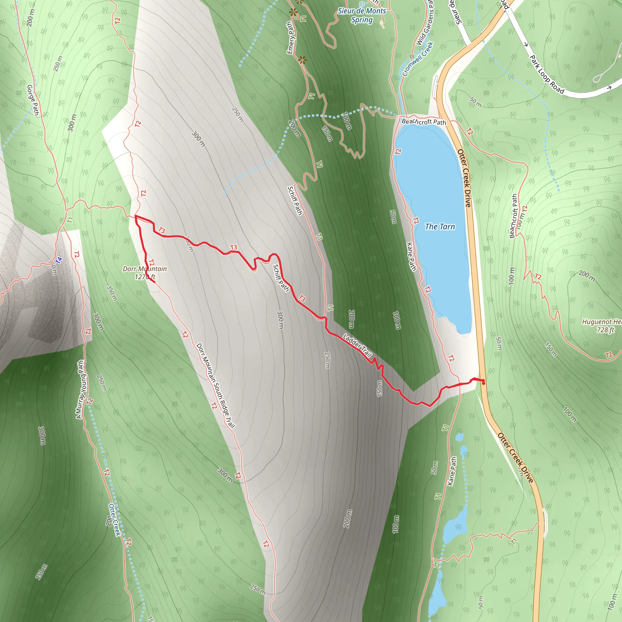 Dorr Mountain from The Tarn mobile static map