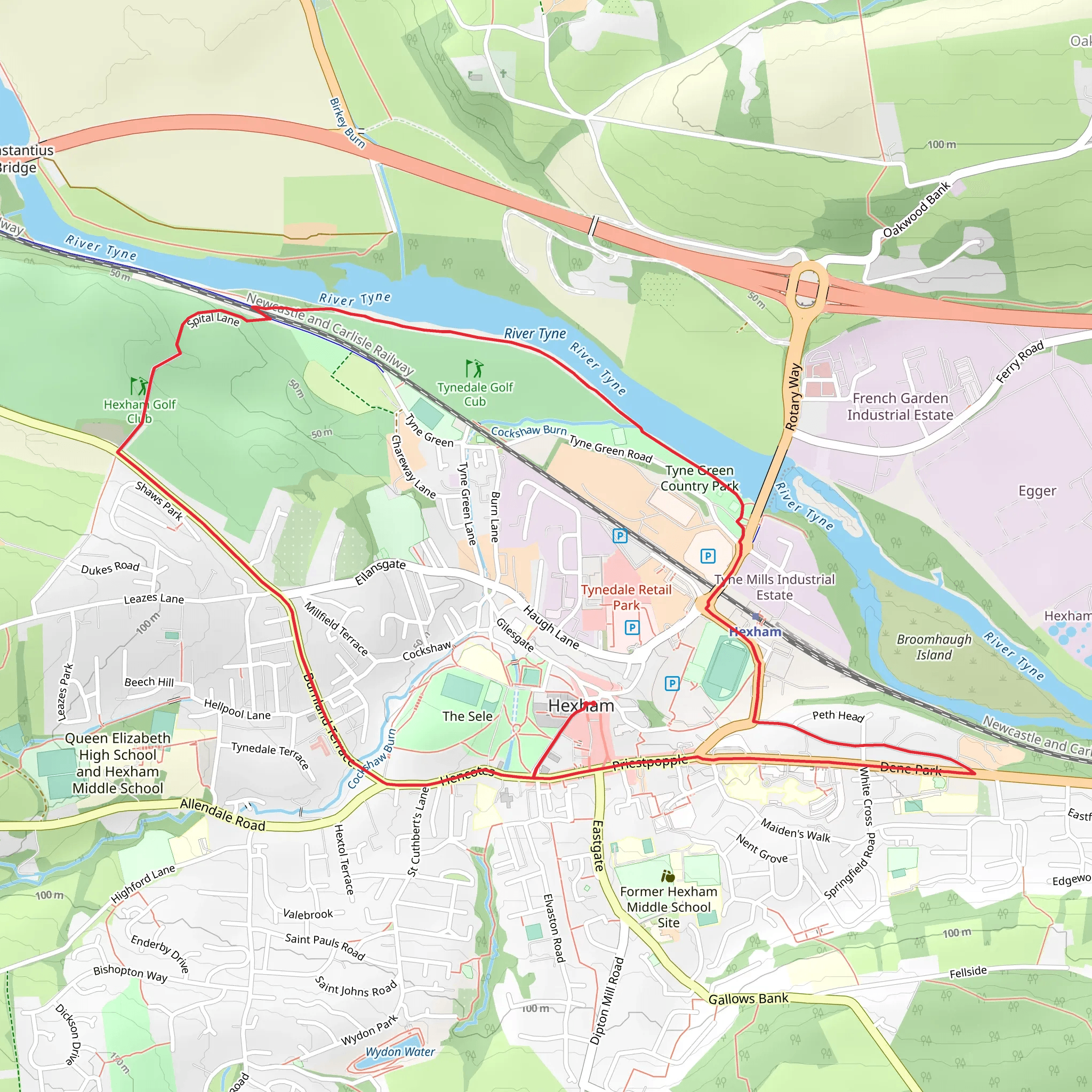 Hexham Loop mobile static map