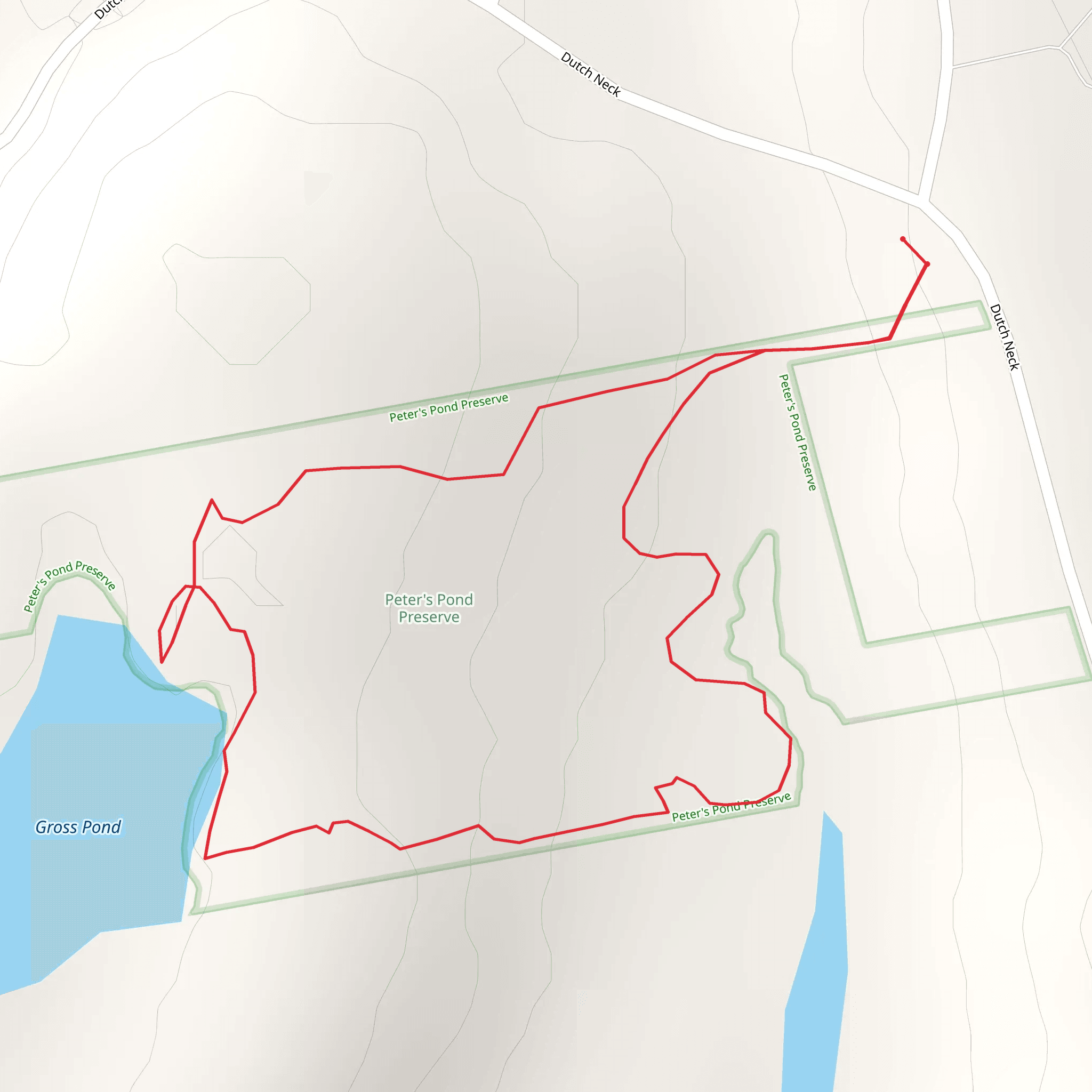 Gross Pond - Dutch Neck Road Loop mobile static map