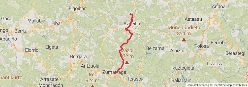 GR 286 Sendero de los tres Templos stage 2 Map