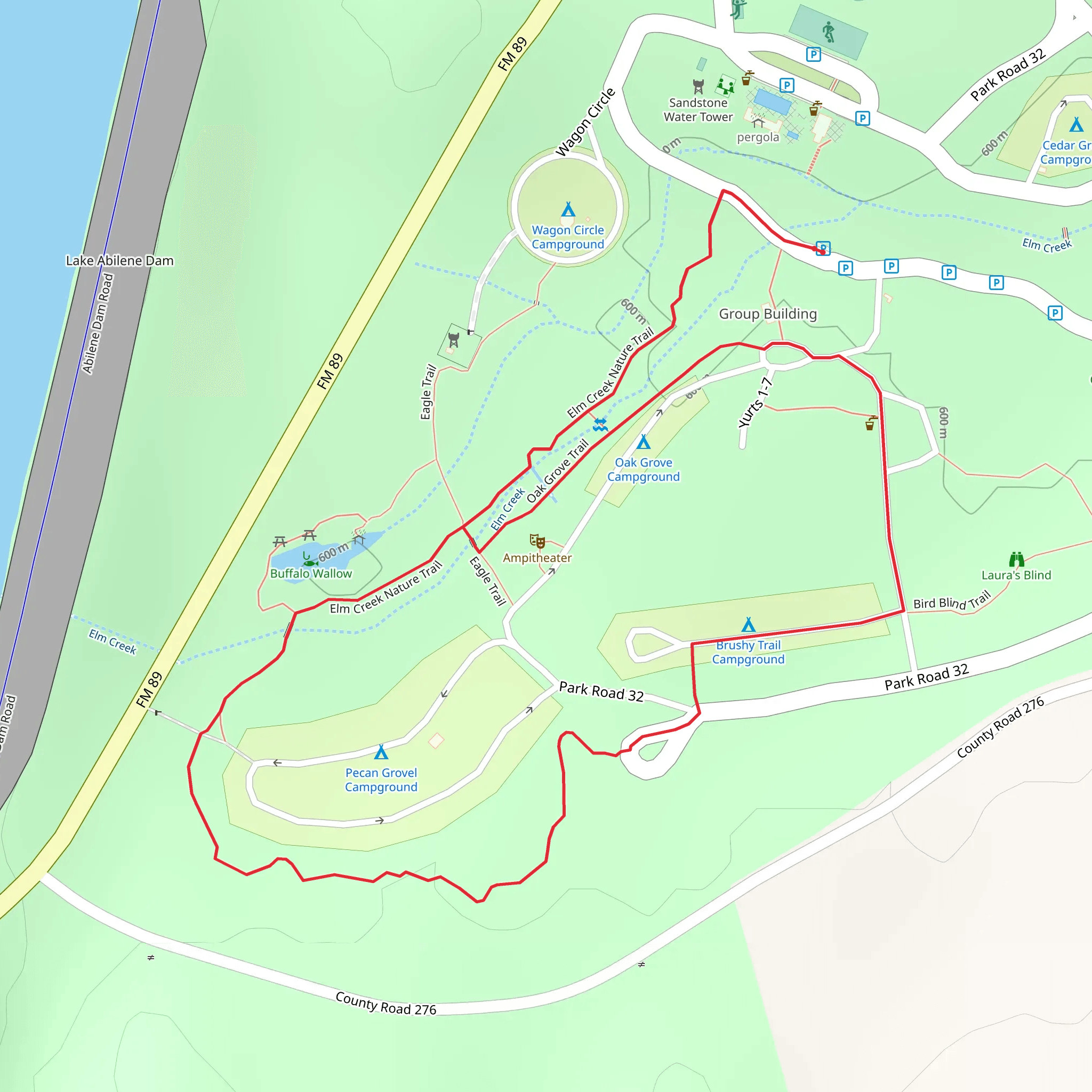 Brushy Trail Campground and Oak Grove Campground Loop mobile static map