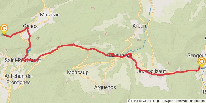 GR 78 - Sentier de Piémont stage 13 Map