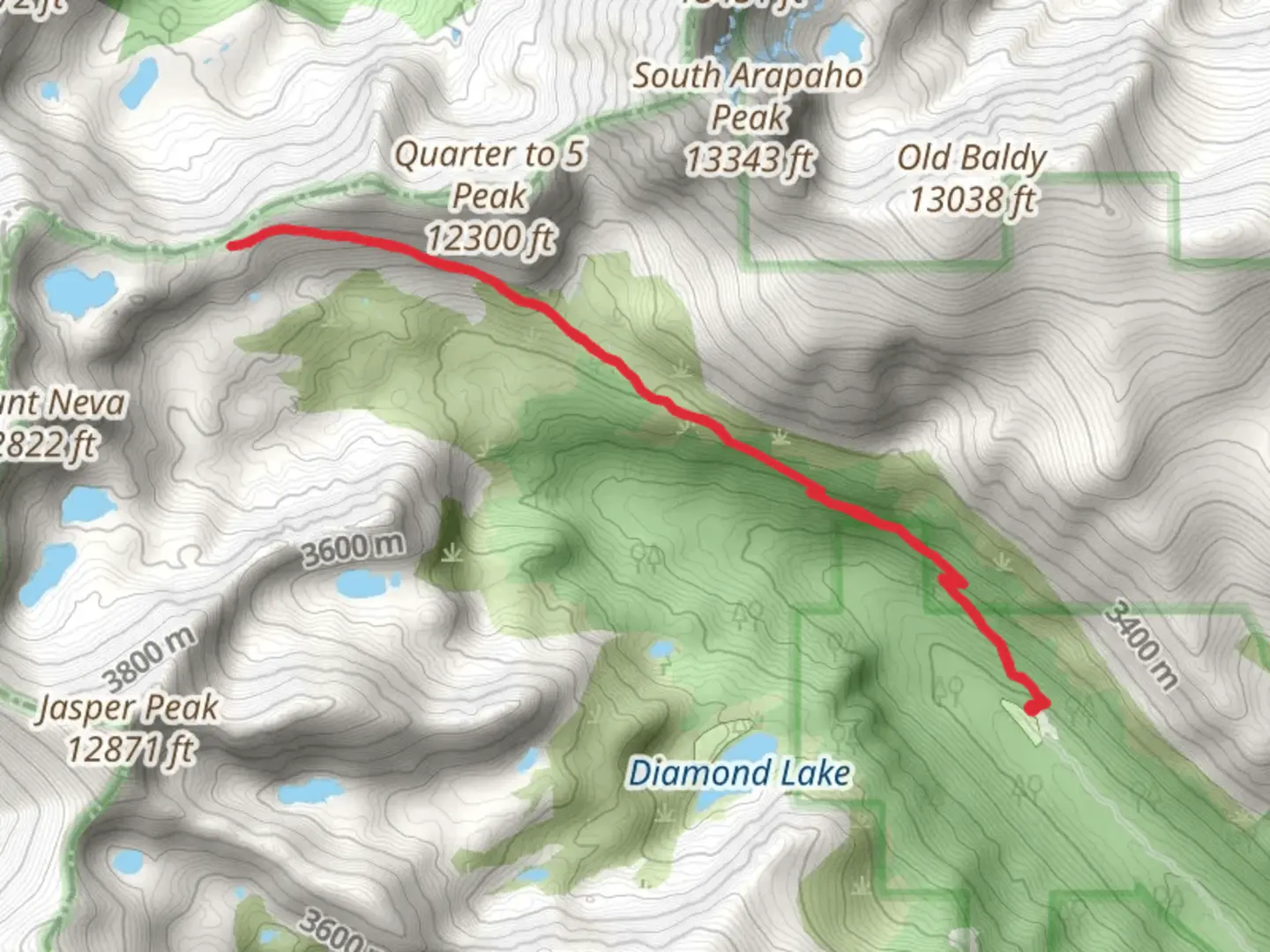 An image depicting the trail Arapahoe Pass Trail and its surrounding area.