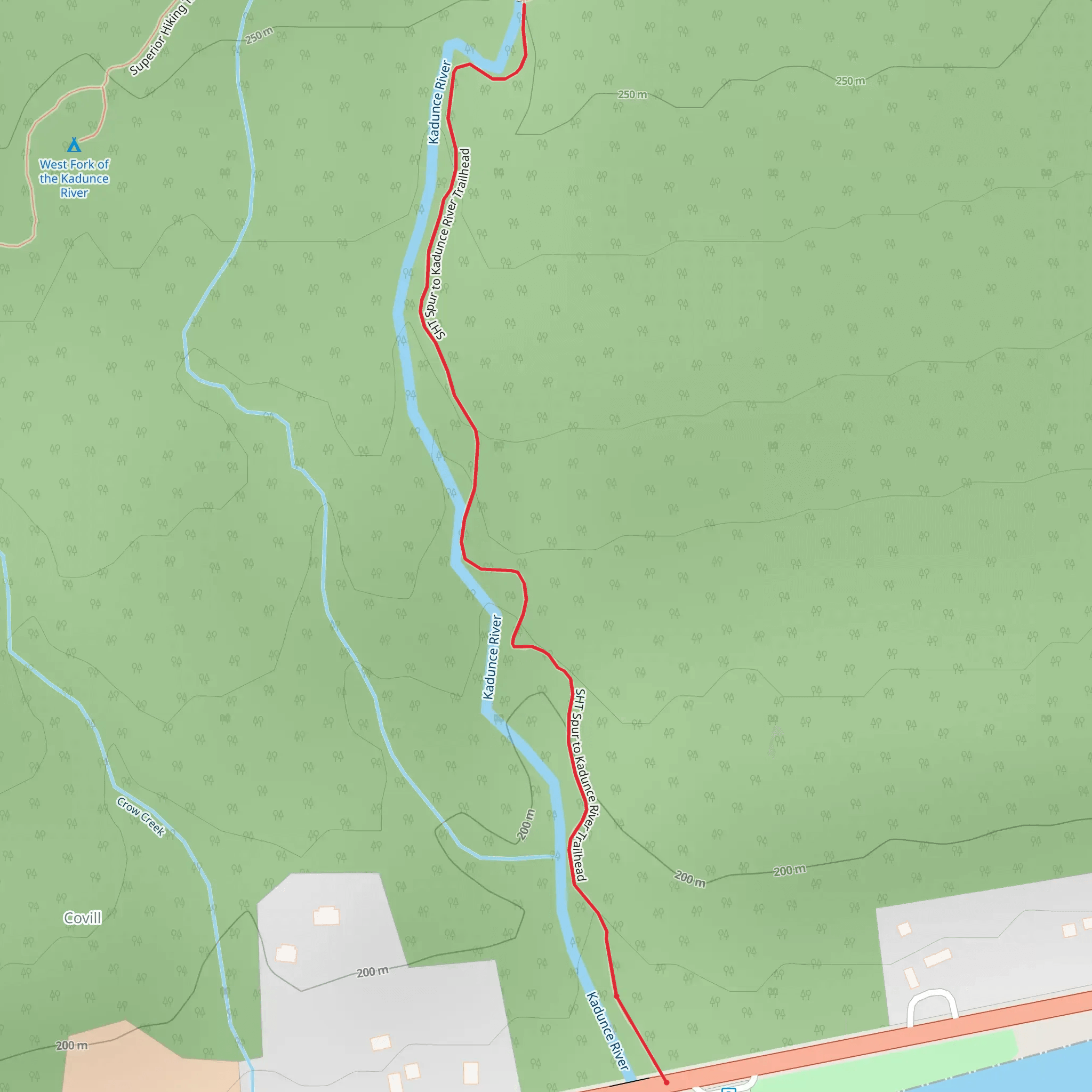 Kadunce River State Wayside to Kadunce River Trail mobile static map