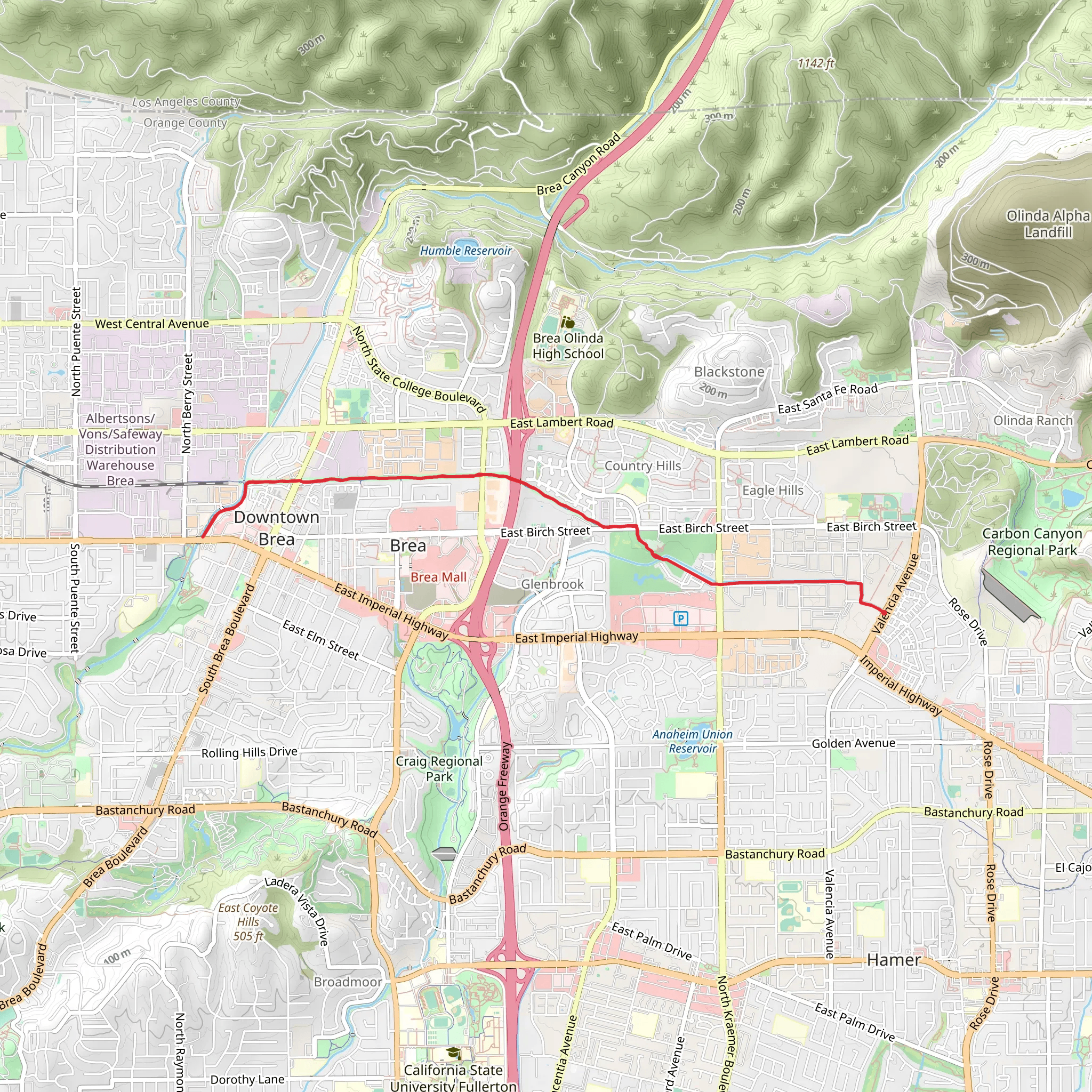 The Tracks at Brea mobile static map