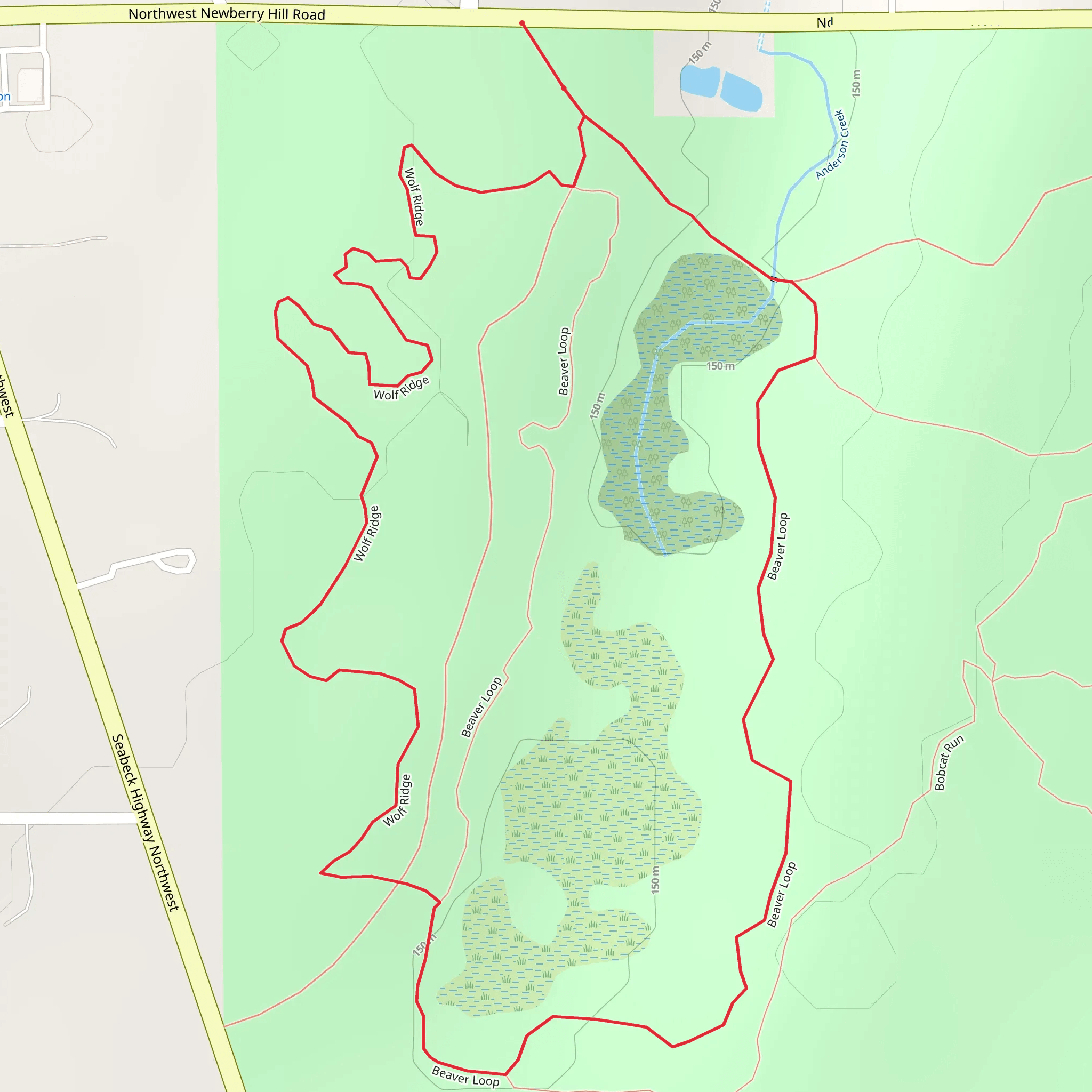 Wolf Ridge and Beaver Loop mobile static map