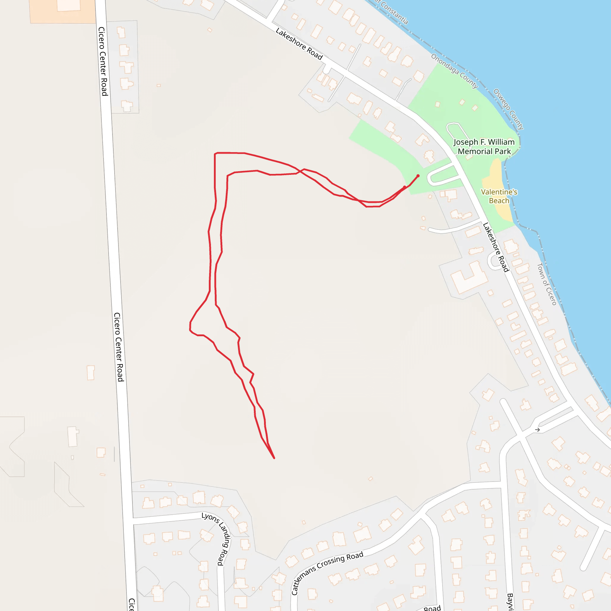 Lakeshore Road Out and Back mobile static map