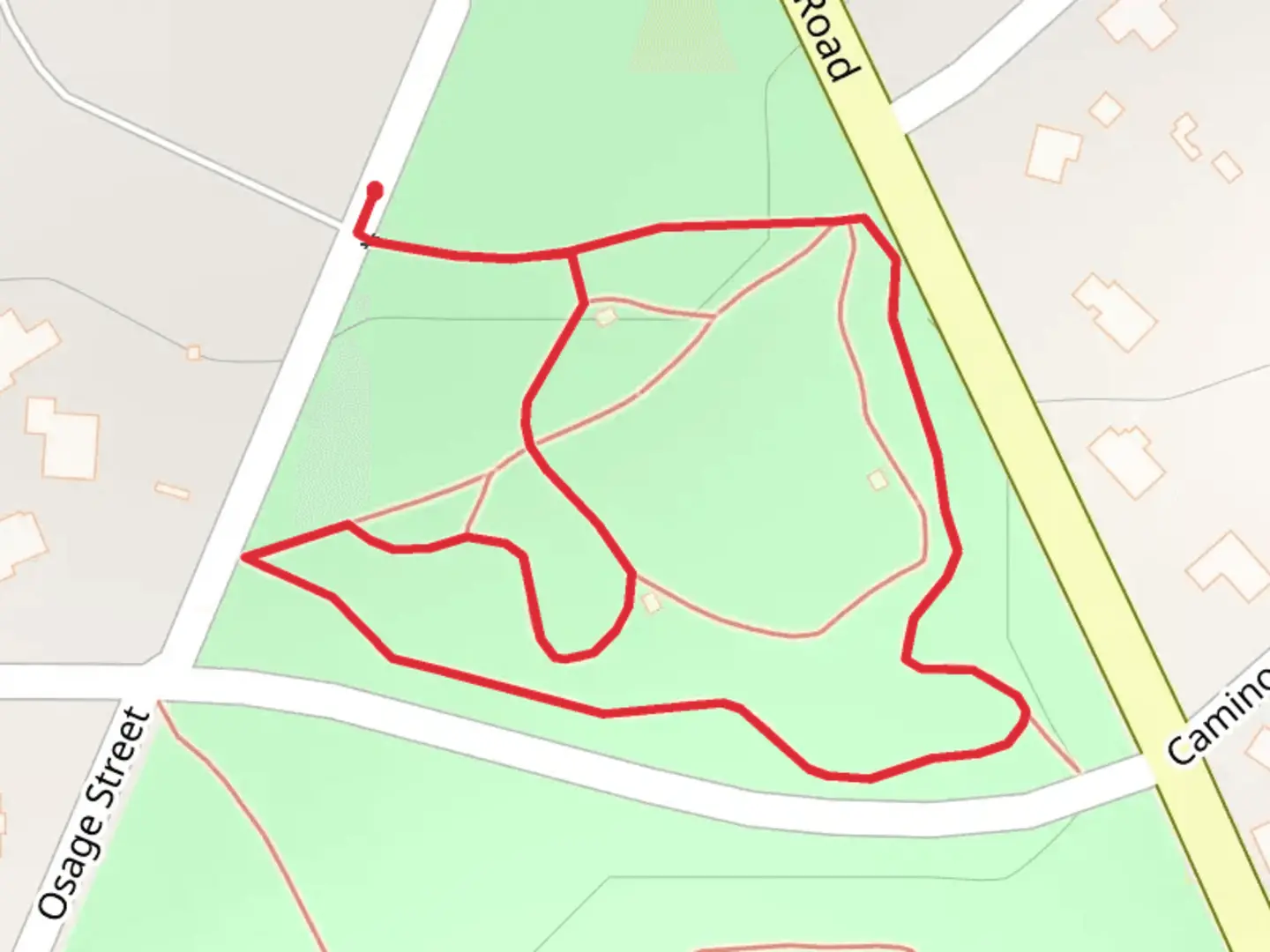 An image depicting the trail Osage Street Loop and its surrounding area.