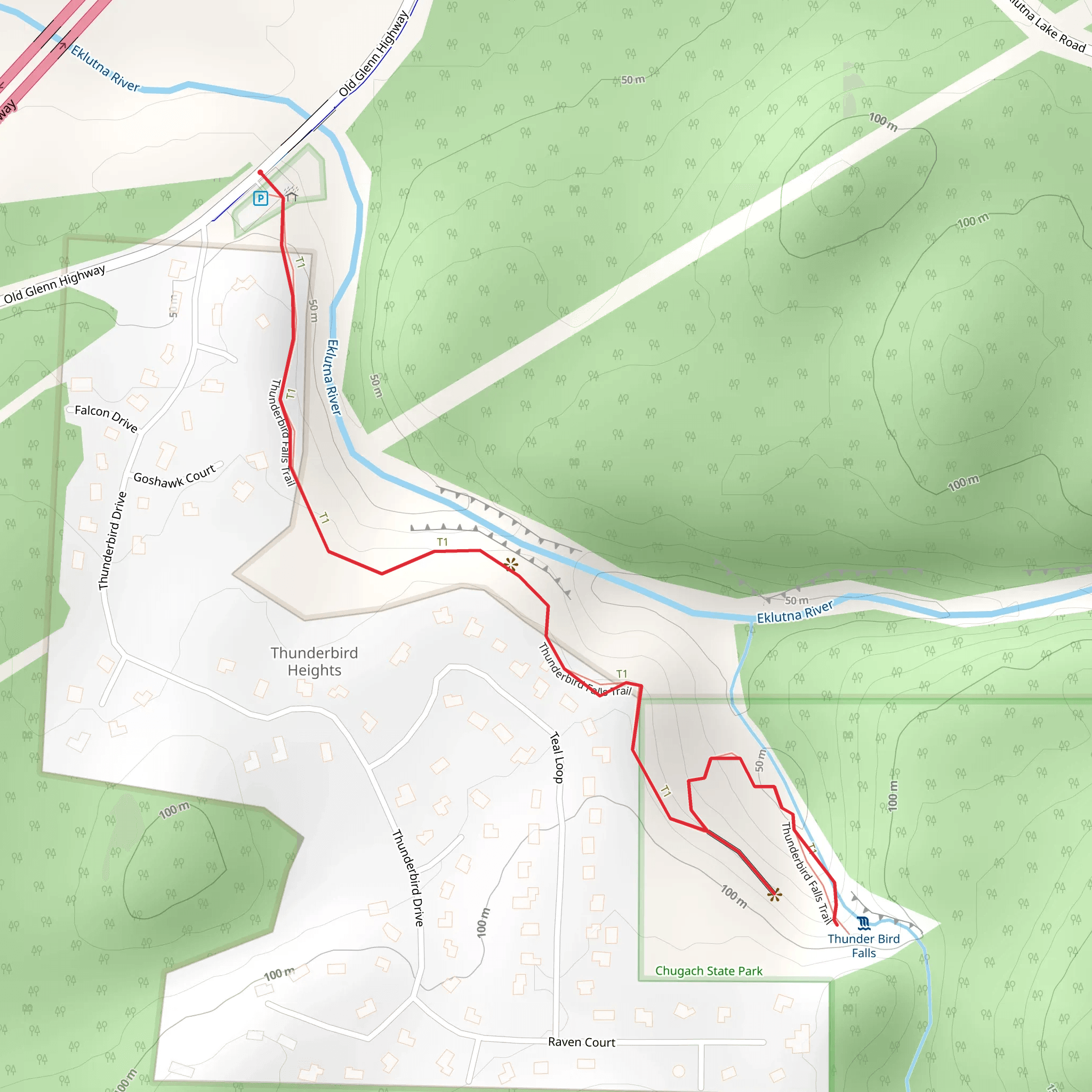 Thunderbird Falls Trail mobile static map