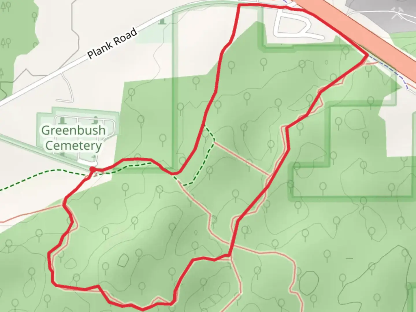 An image depicting the trail Kettle Moraine State Forest Northern Unit Main and Ice Age Loop Trail and its surrounding area.